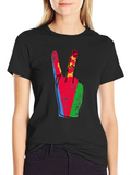 Eritrea Flag Peace Sign Black T-Shirt