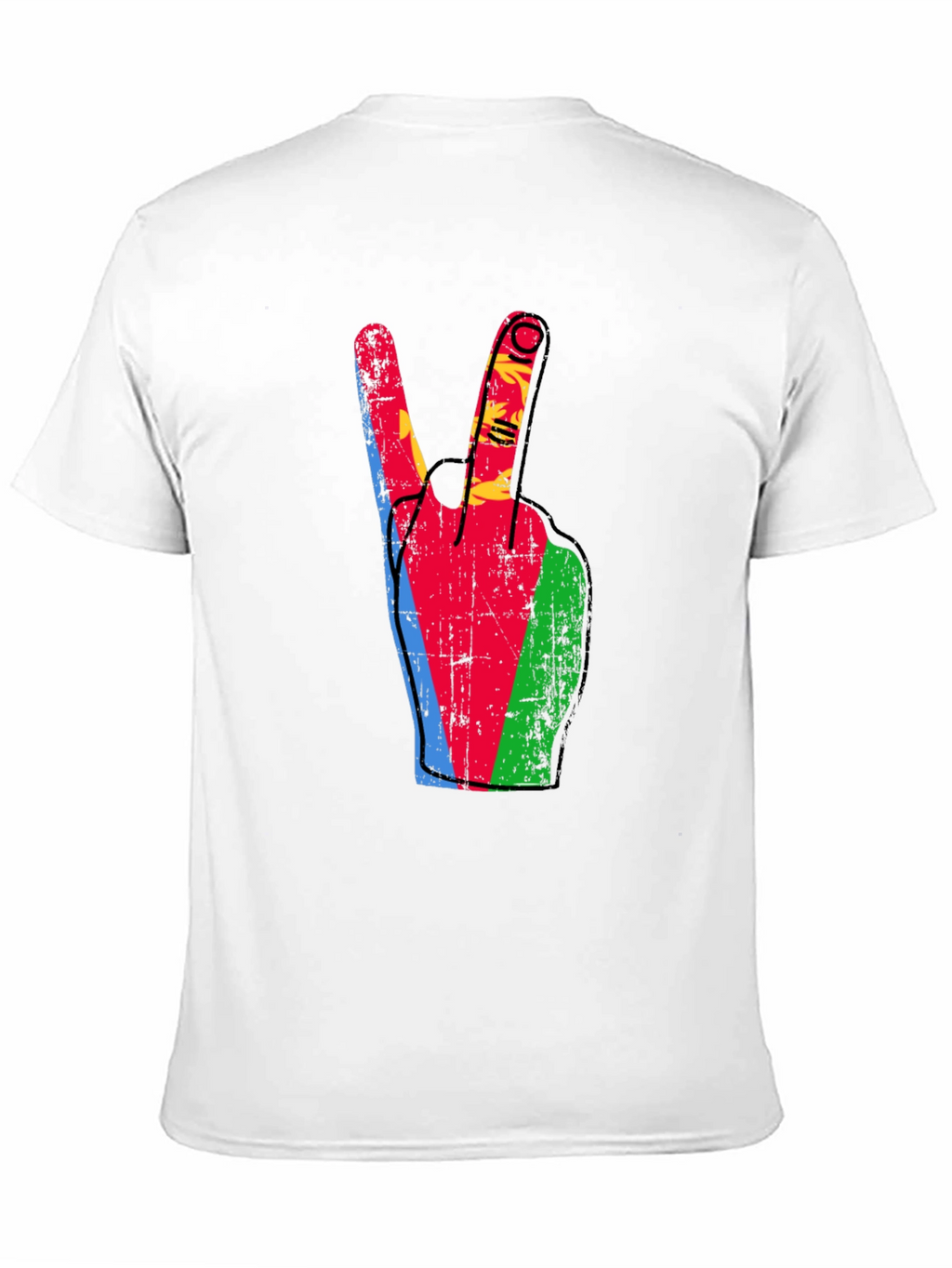 Eritrea Flag Peace Sign Black T-Shirt
