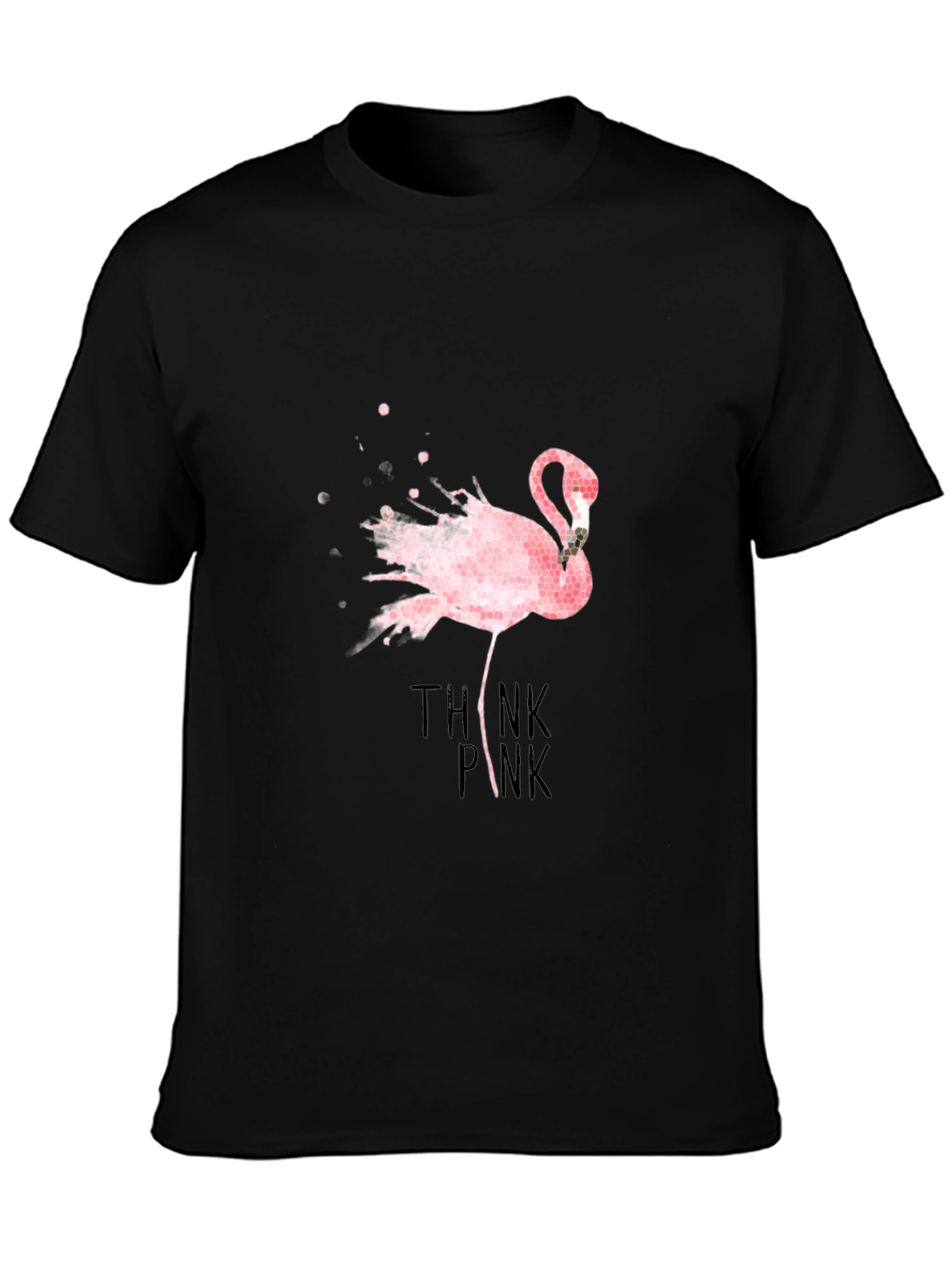 Think Pink Flamingo Graphic T-Shirt