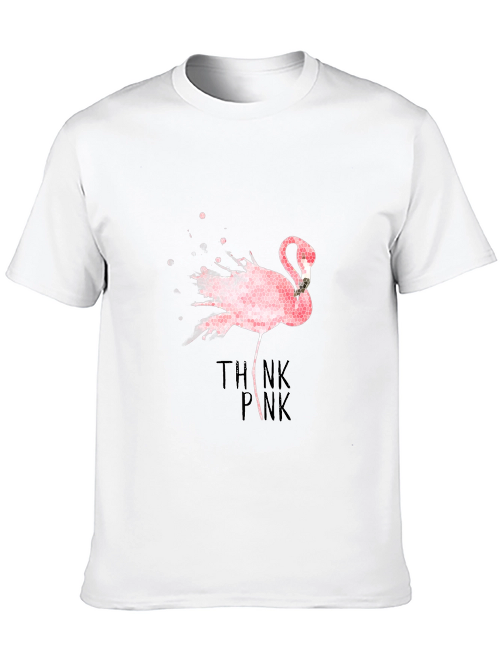 Think Pink Flamingo Graphic T-Shirt