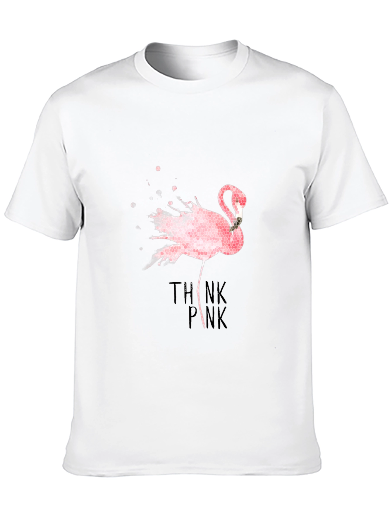Think Pink Flamingo Graphic T-Shirt