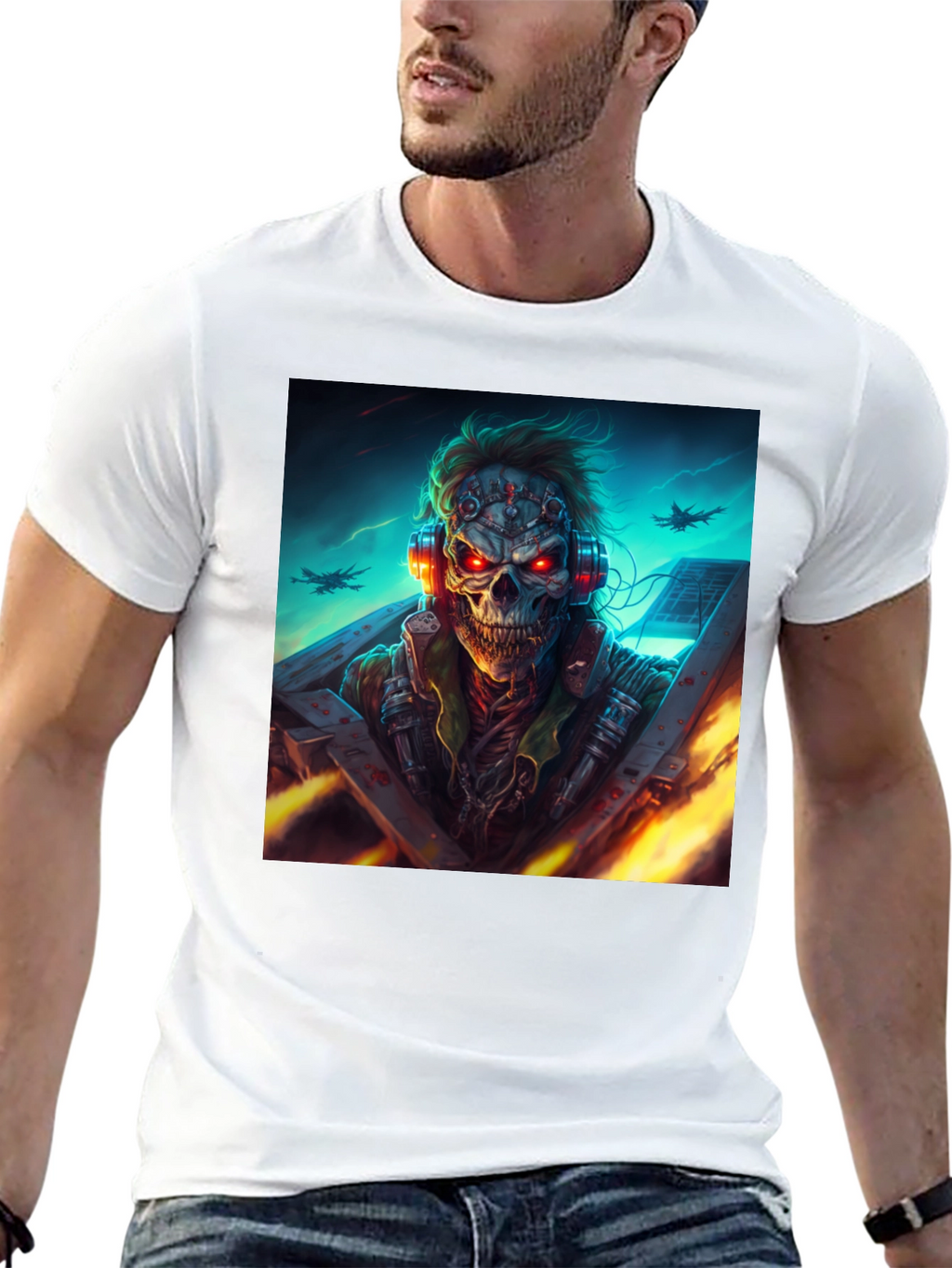 Skull Pilot T-Shirt - Dark Graphic Tee