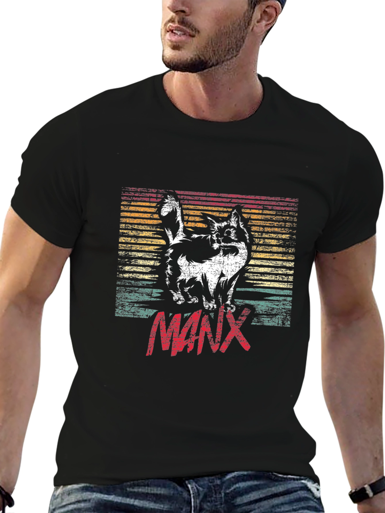 Retro Manx Cat T-Shirt