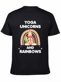 Yoga Unicorns & Rainbows Graphic T-Shirt