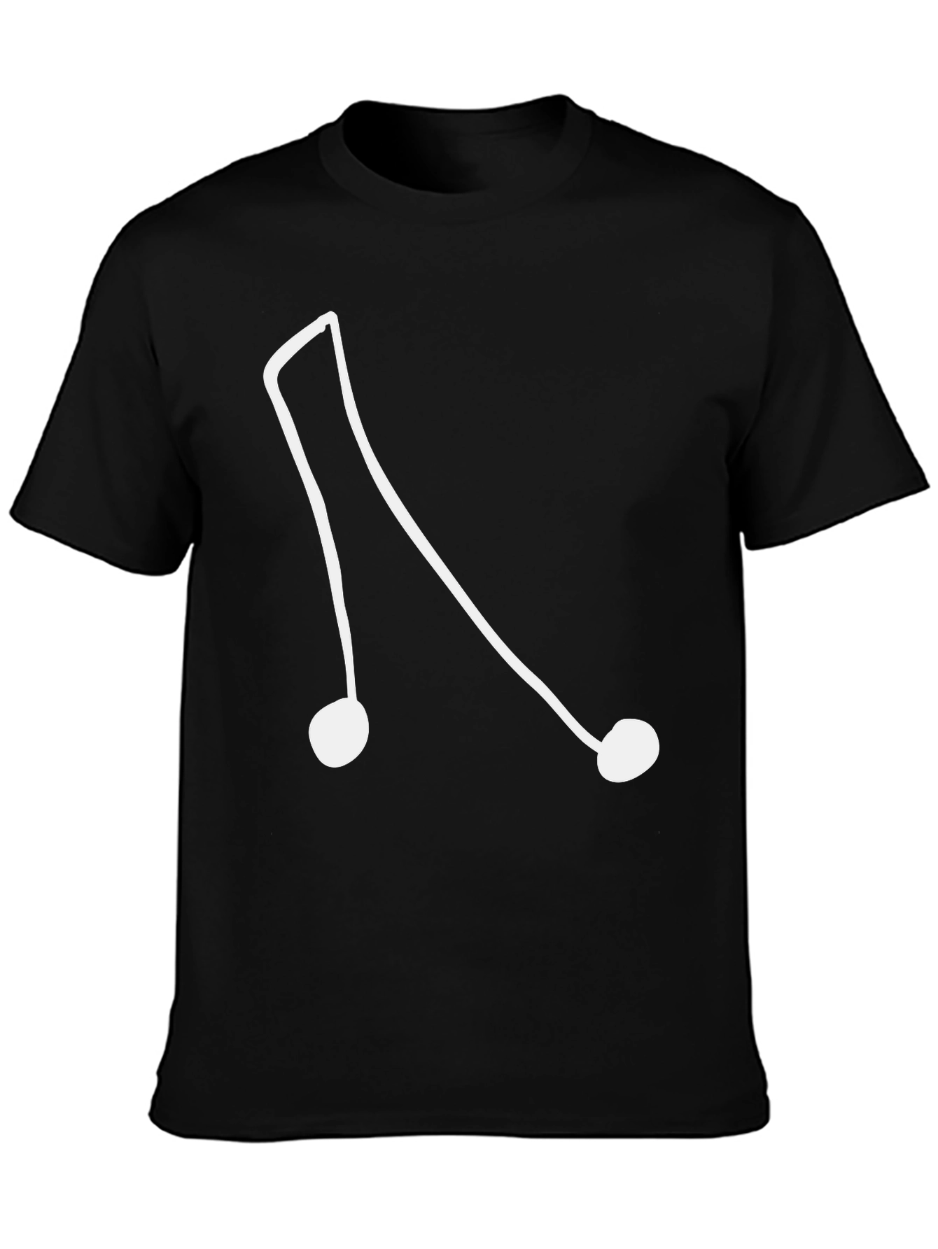 Abstract Music Note Graphic Tee - Black Casual Shirt