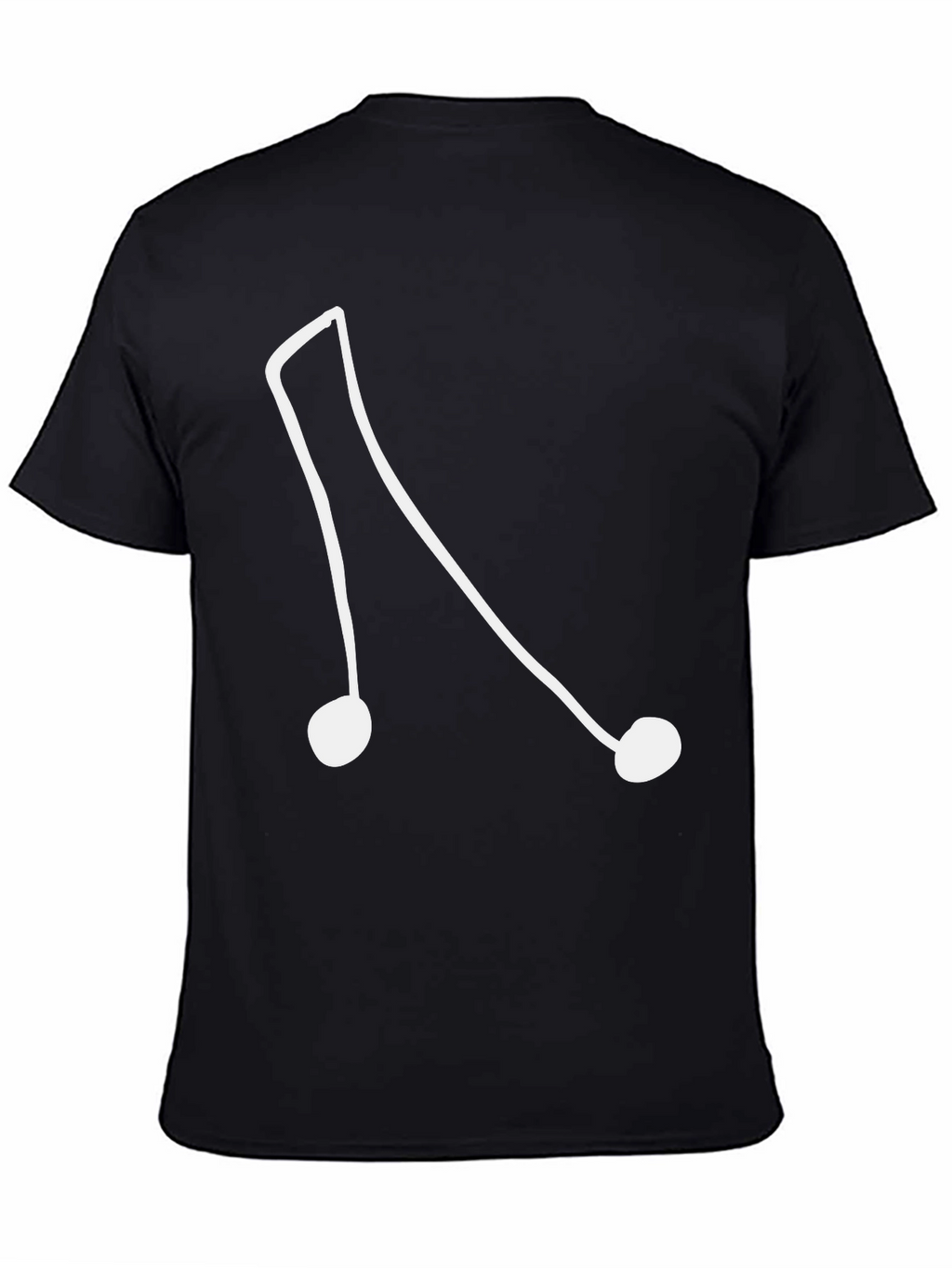 Abstract Music Note Graphic Tee - Black Casual Shirt
