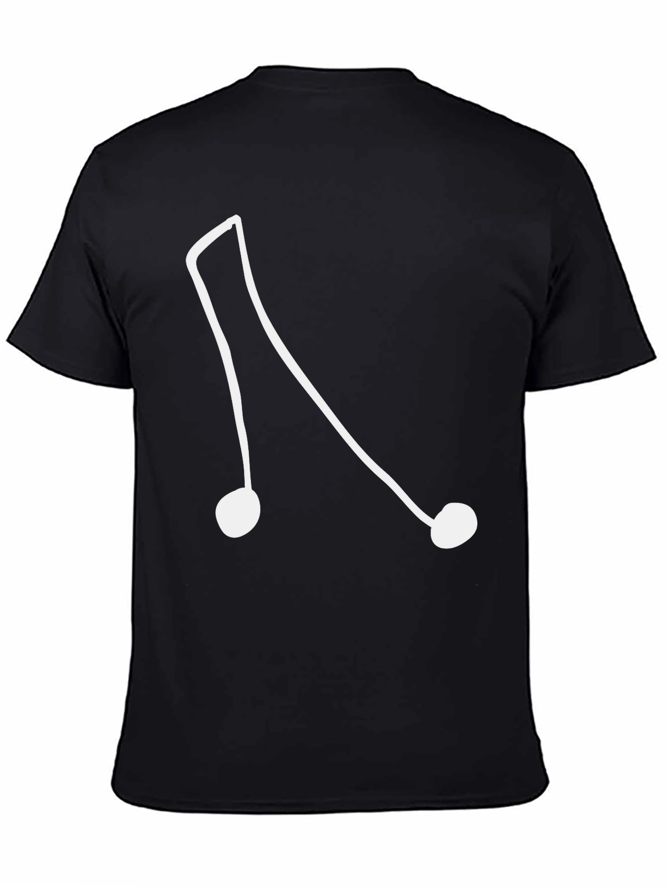 Abstract Music Note Graphic Tee - Black Casual Shirt
