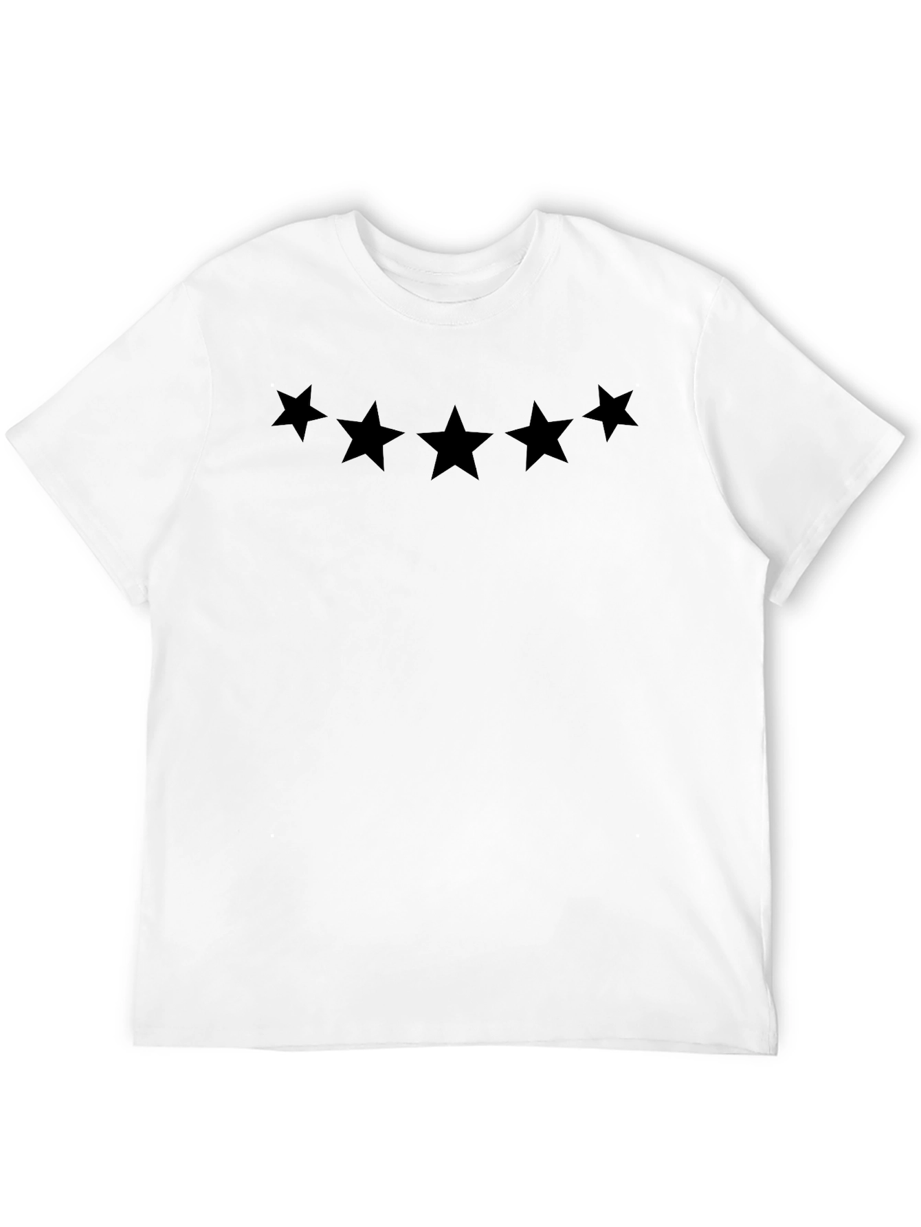 Mens Black Star Graphic Tee - Casual Comfort