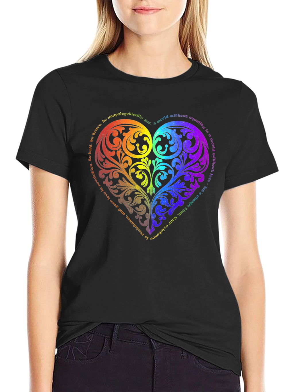 LGBTQ Pride Heart Graphic T-Shirt