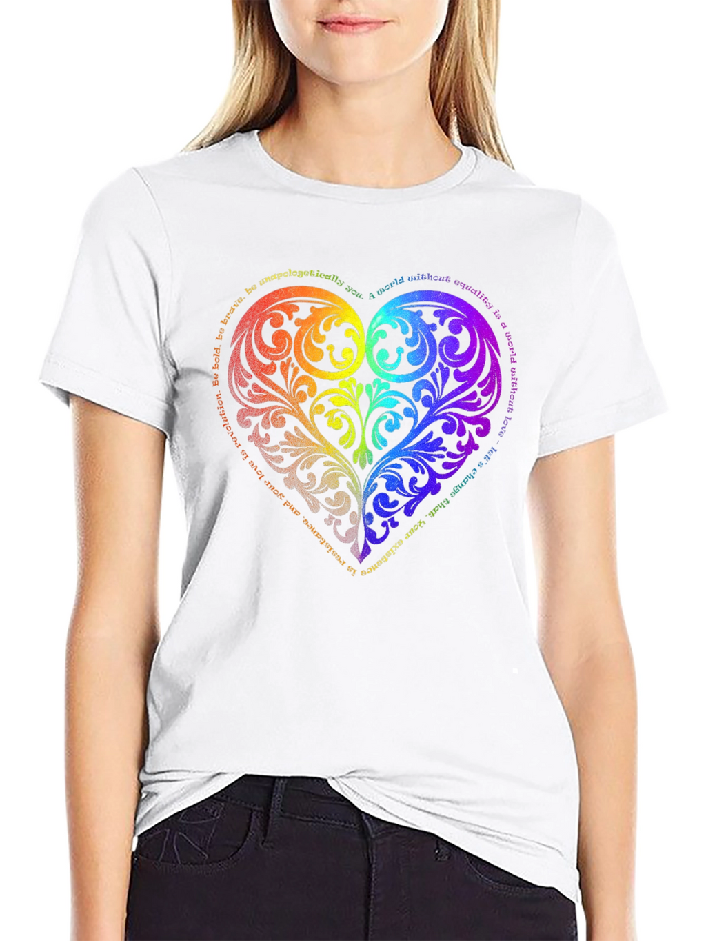 LGBTQ Pride Heart Graphic T-Shirt