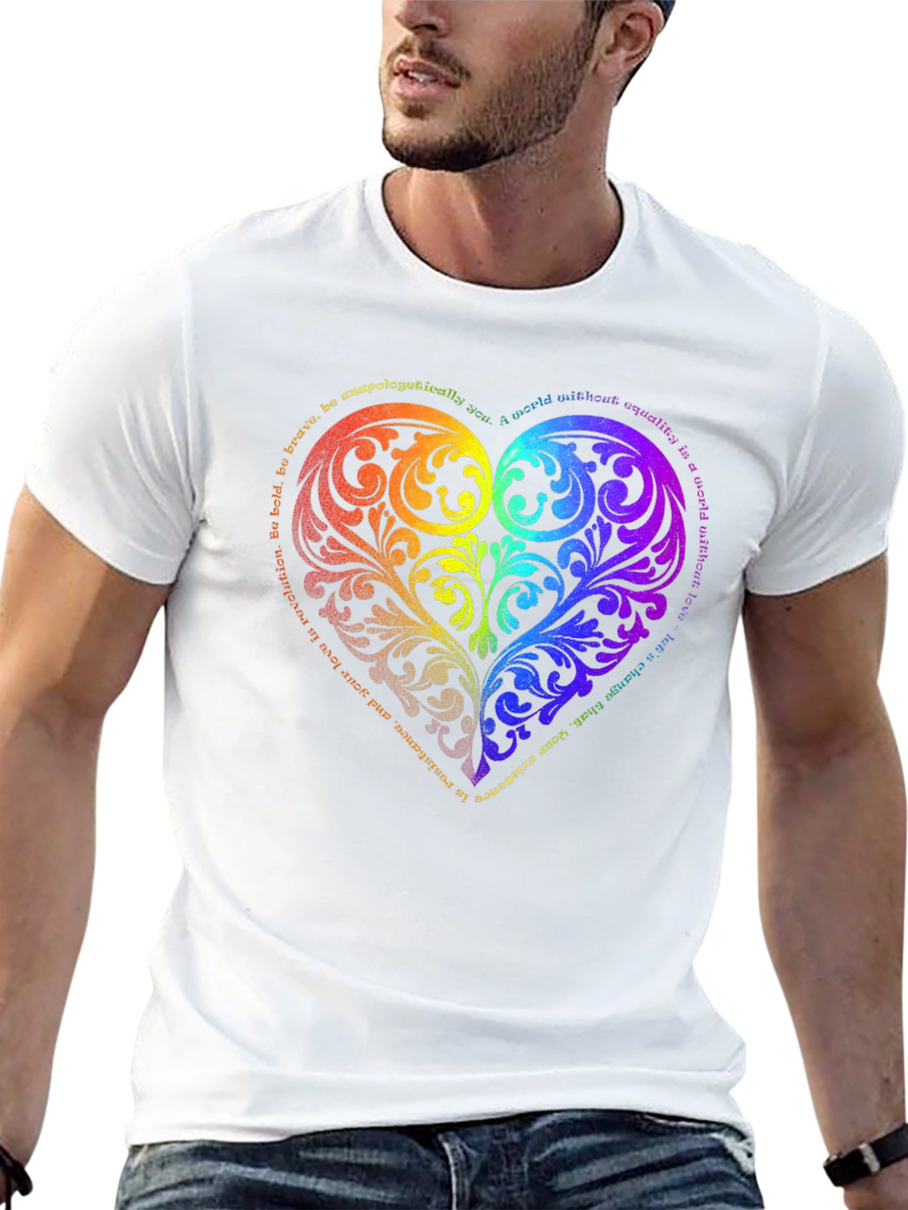 LGBTQ Pride Heart Graphic T-Shirt