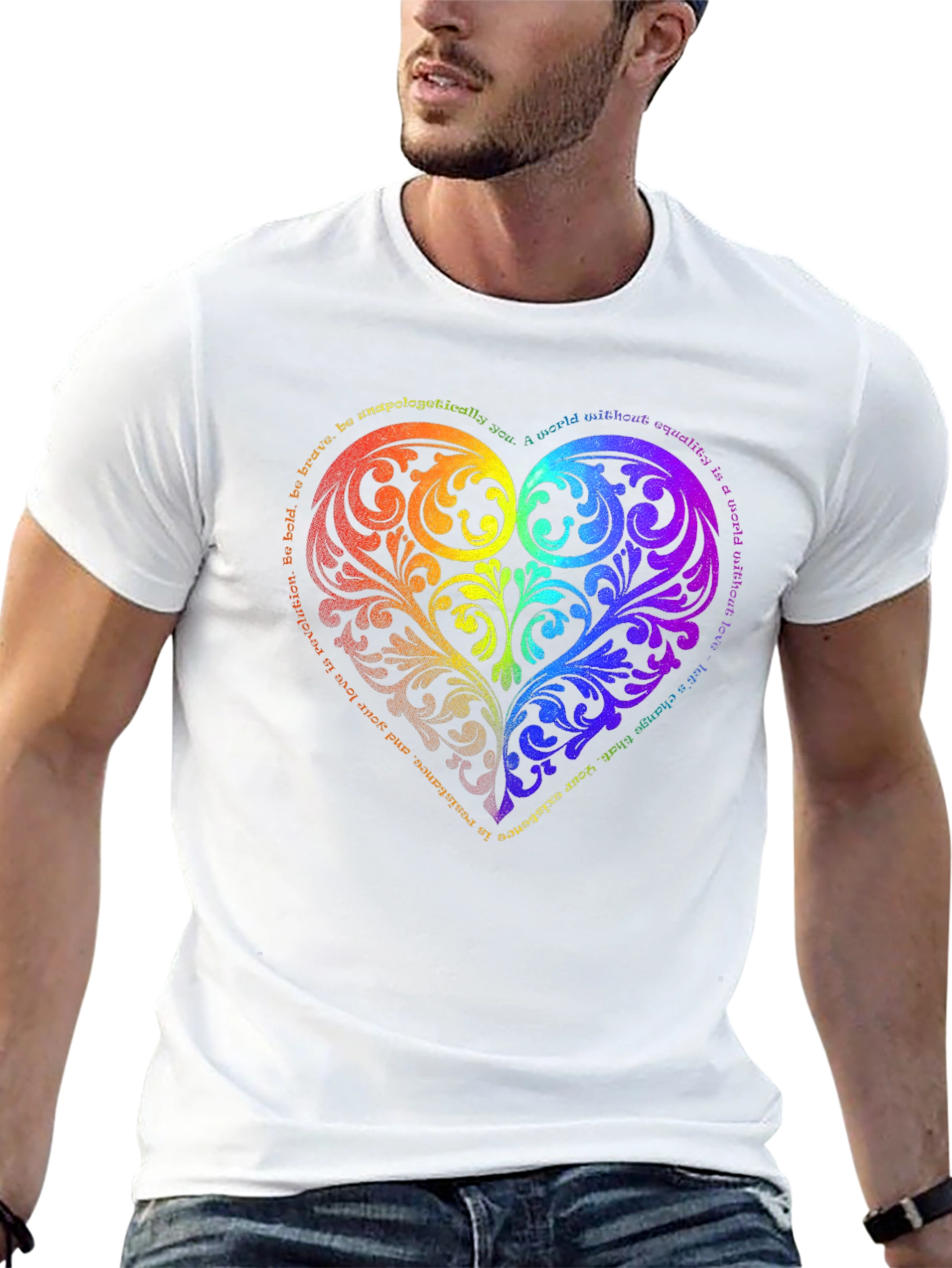 LGBTQ Pride Heart Graphic T-Shirt