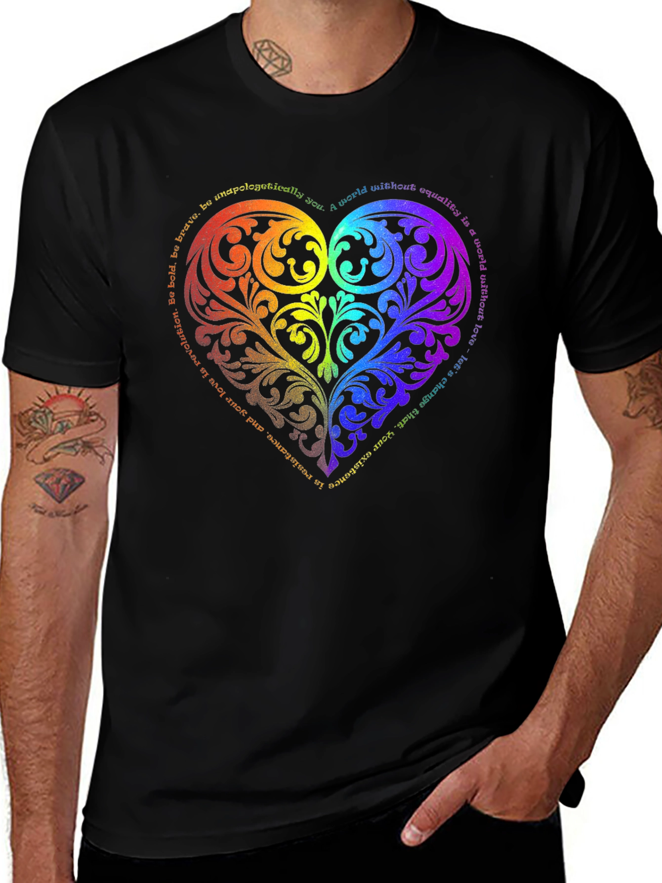 LGBTQ Pride Heart Graphic T-Shirt