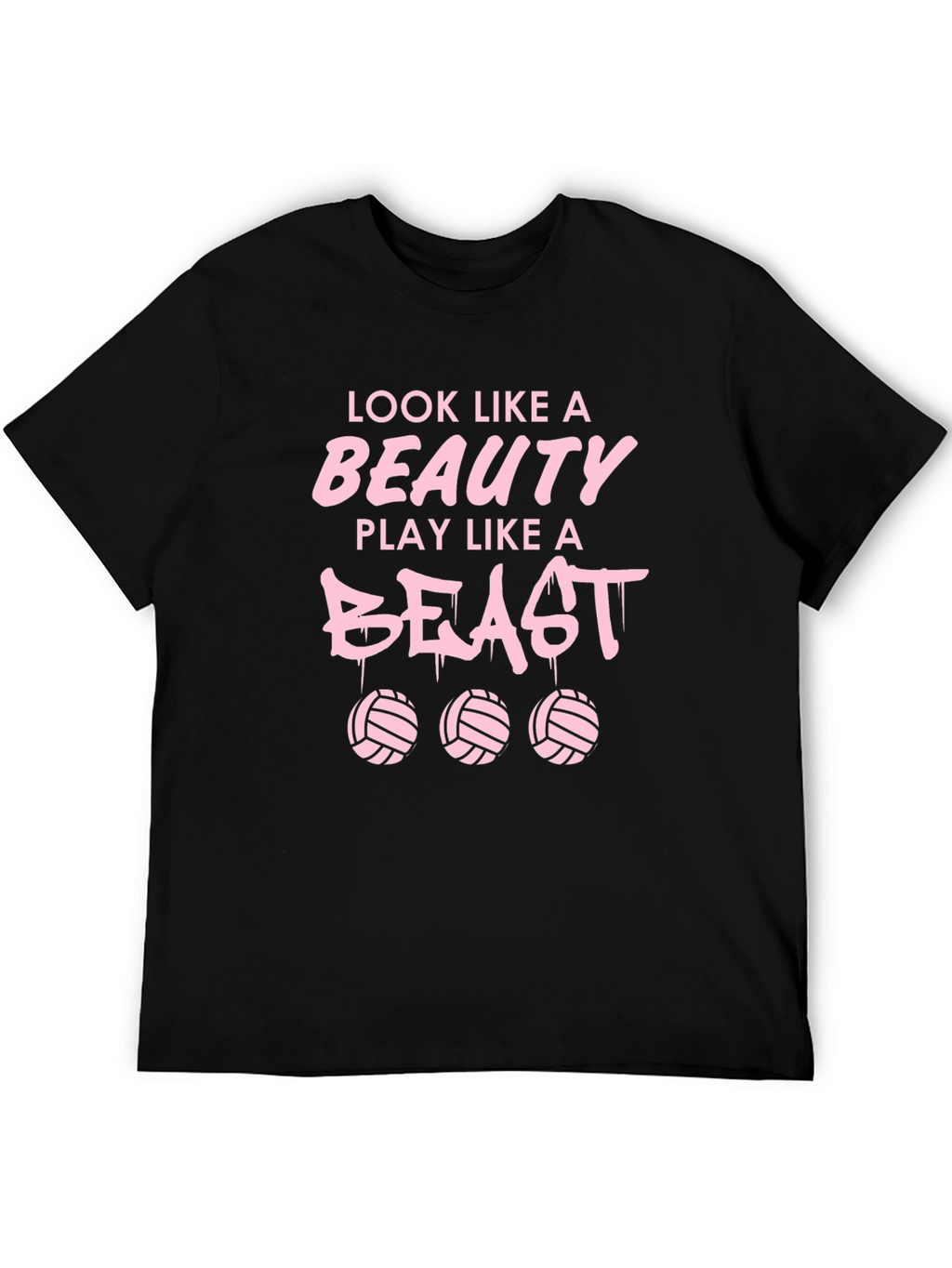 Beauty and Beast Volleyball Graphic T-Shirt