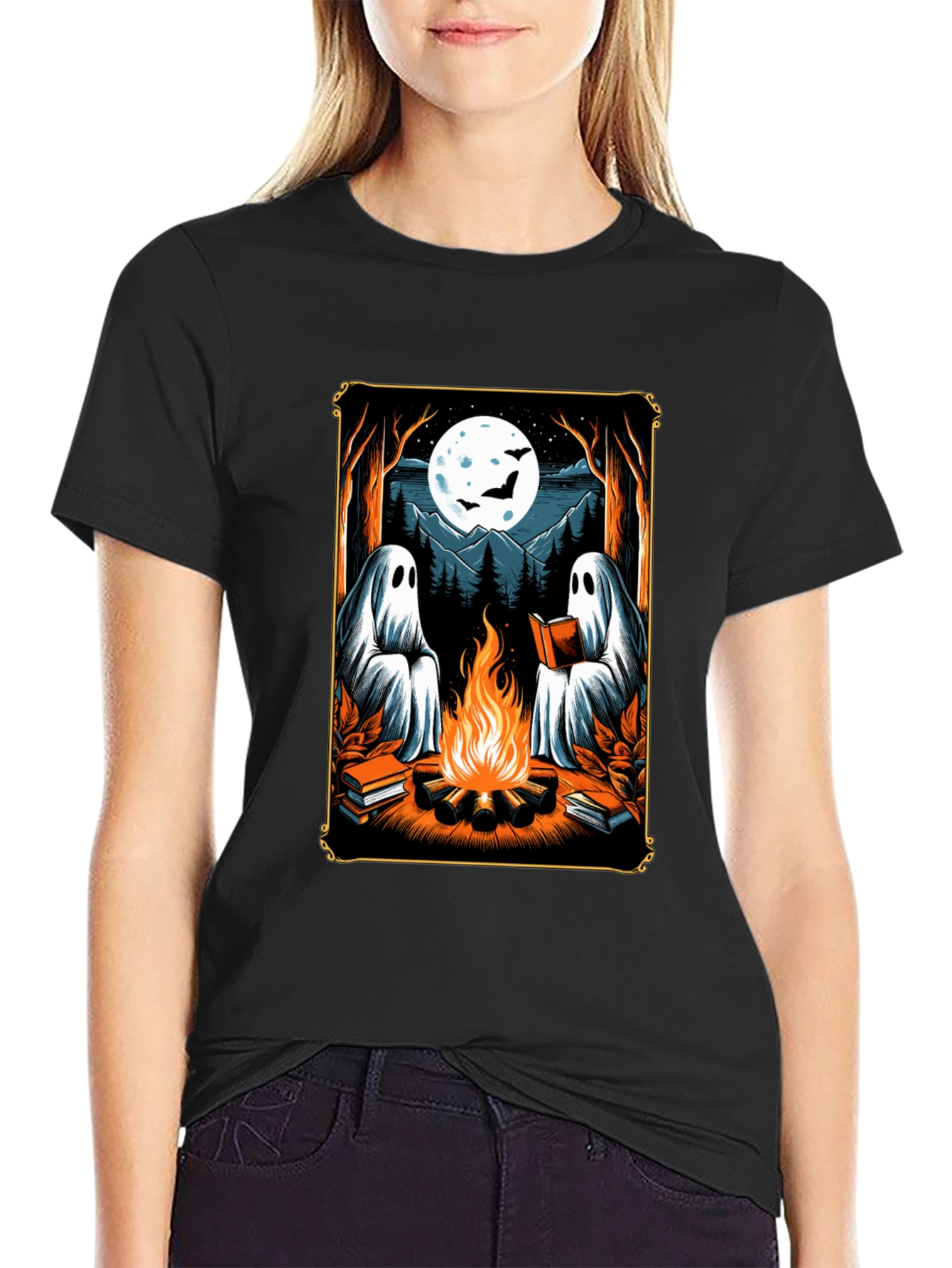 Ghost Campfire Reading T-Shirt