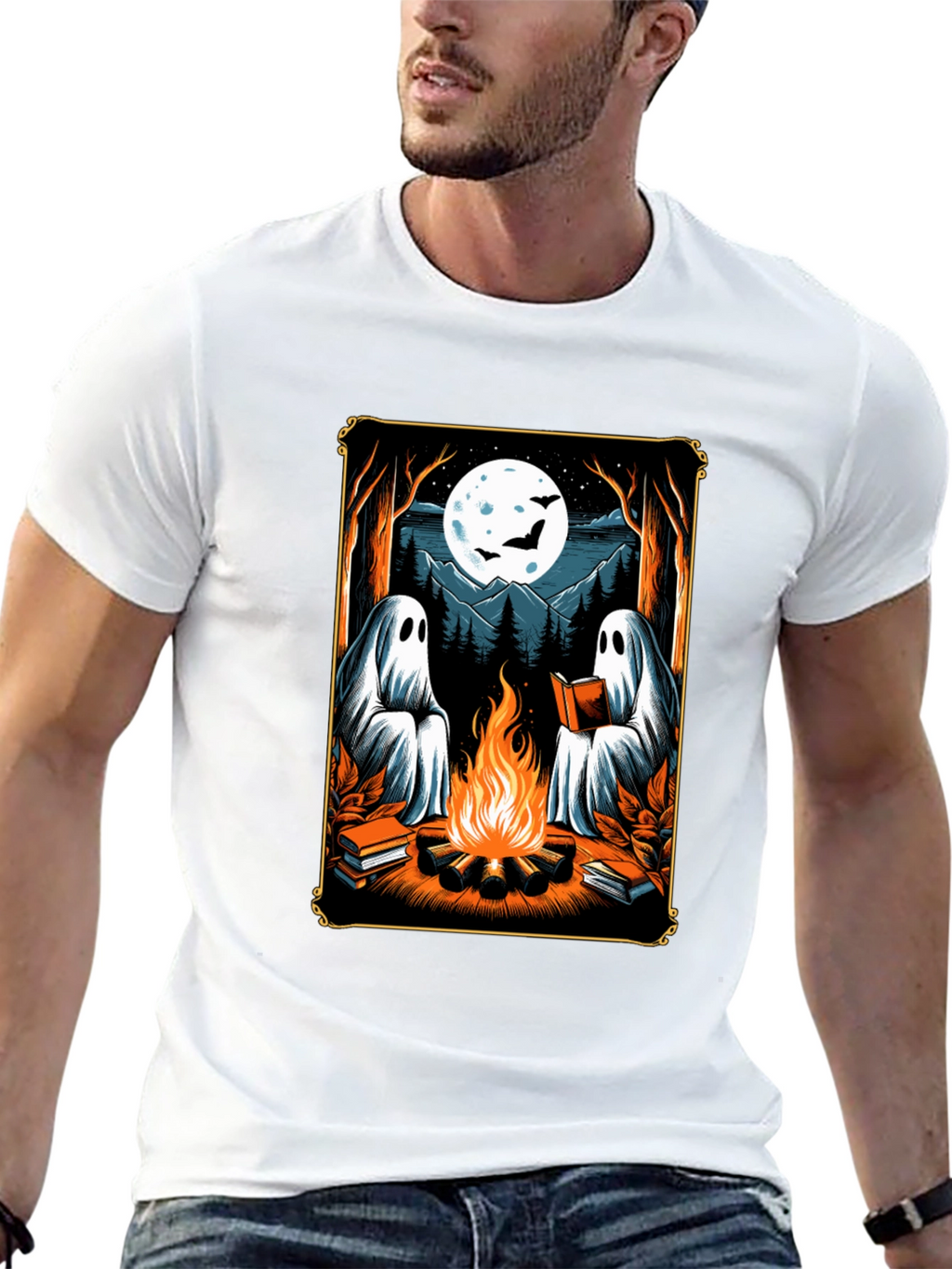Ghost Campfire Reading T-Shirt