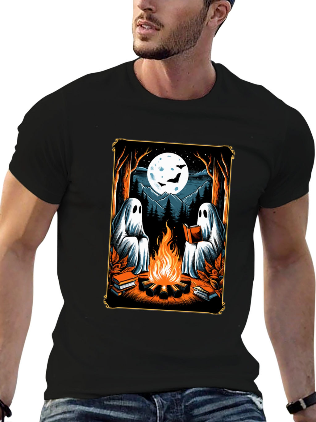 Ghost Campfire Reading T-Shirt