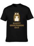 Happy Groundhog Day T-Shirt Cute Marmot Graphic Tee