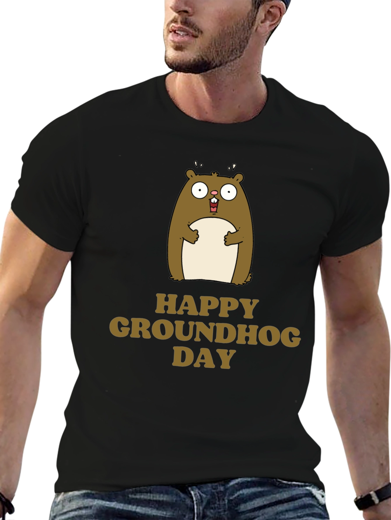 Happy Groundhog Day T-Shirt Cute Marmot Graphic Tee