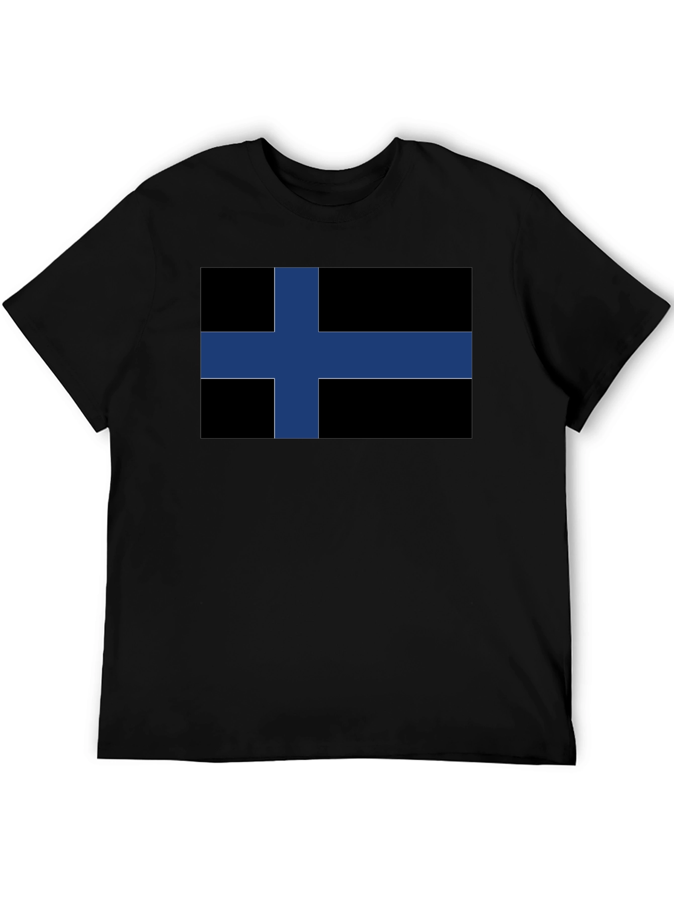 Black Finland Flag T-Shirt - Nordic Pride