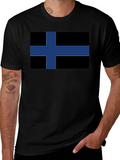 Black Finland Flag T-Shirt - Nordic Pride