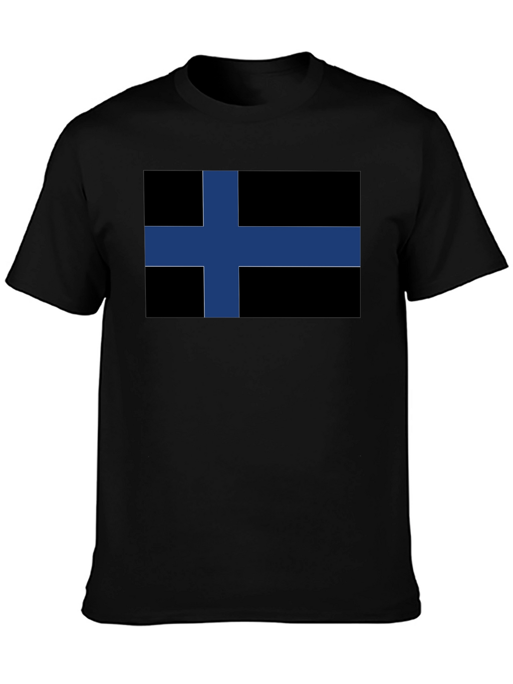 Black Finland Flag T-Shirt - Nordic Pride