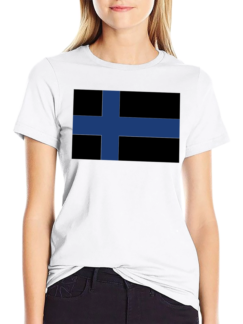 Black Finland Flag T-Shirt - Nordic Pride