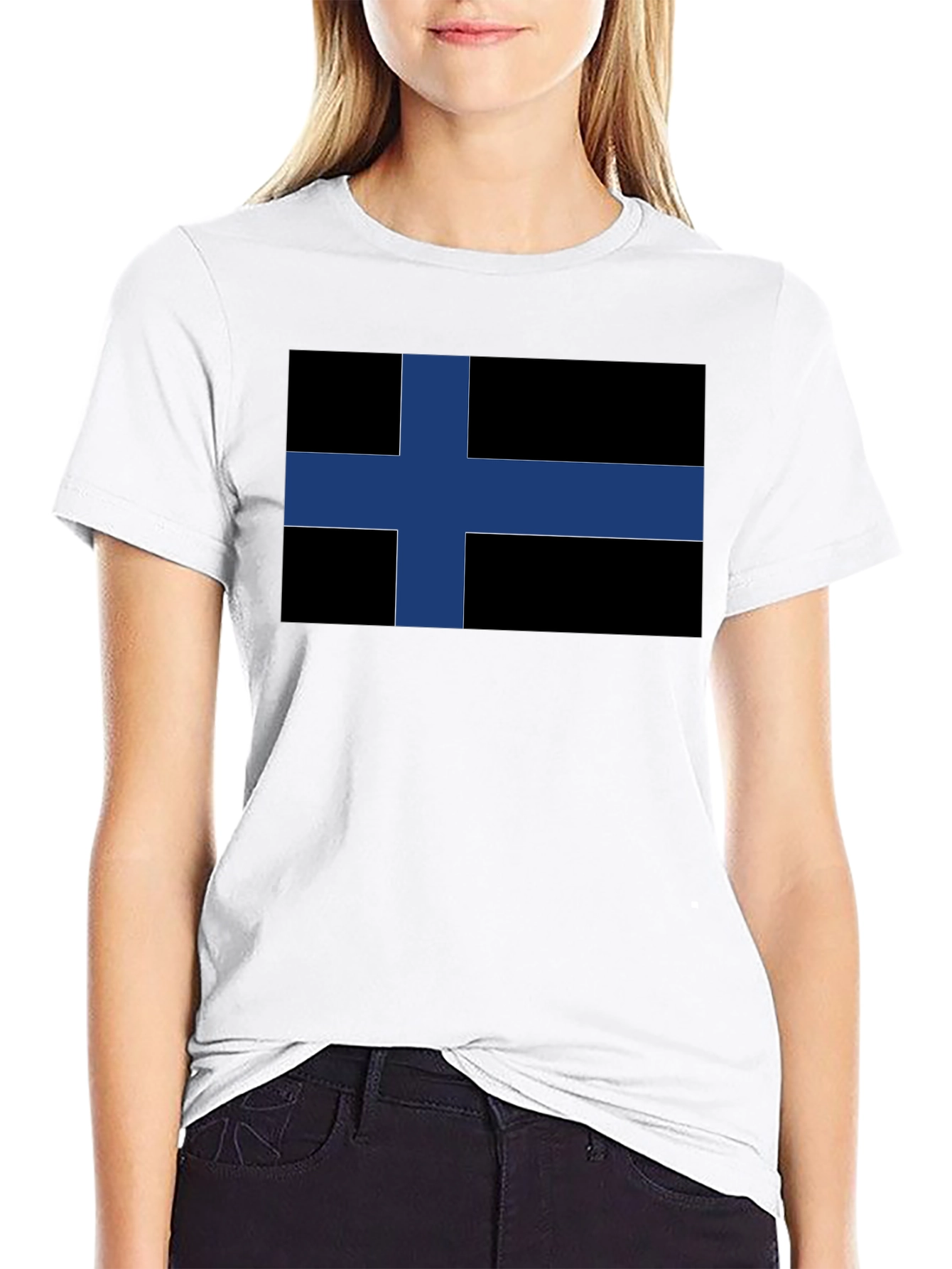 Black Finland Flag T-Shirt - Nordic Pride