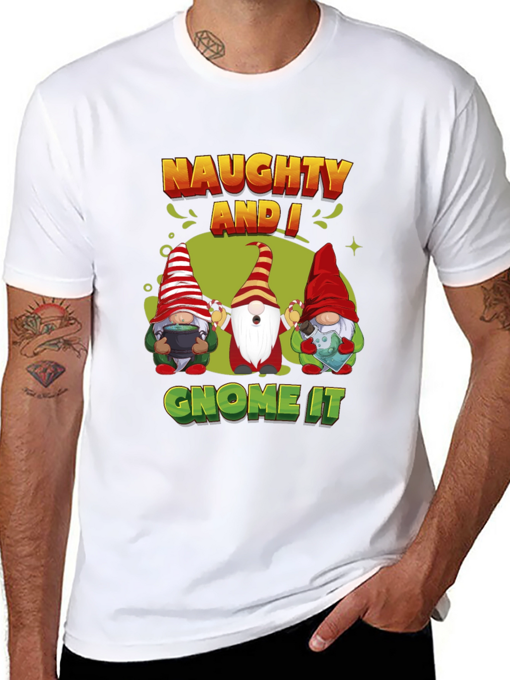 Naughty Gnome Christmas T-Shirt
