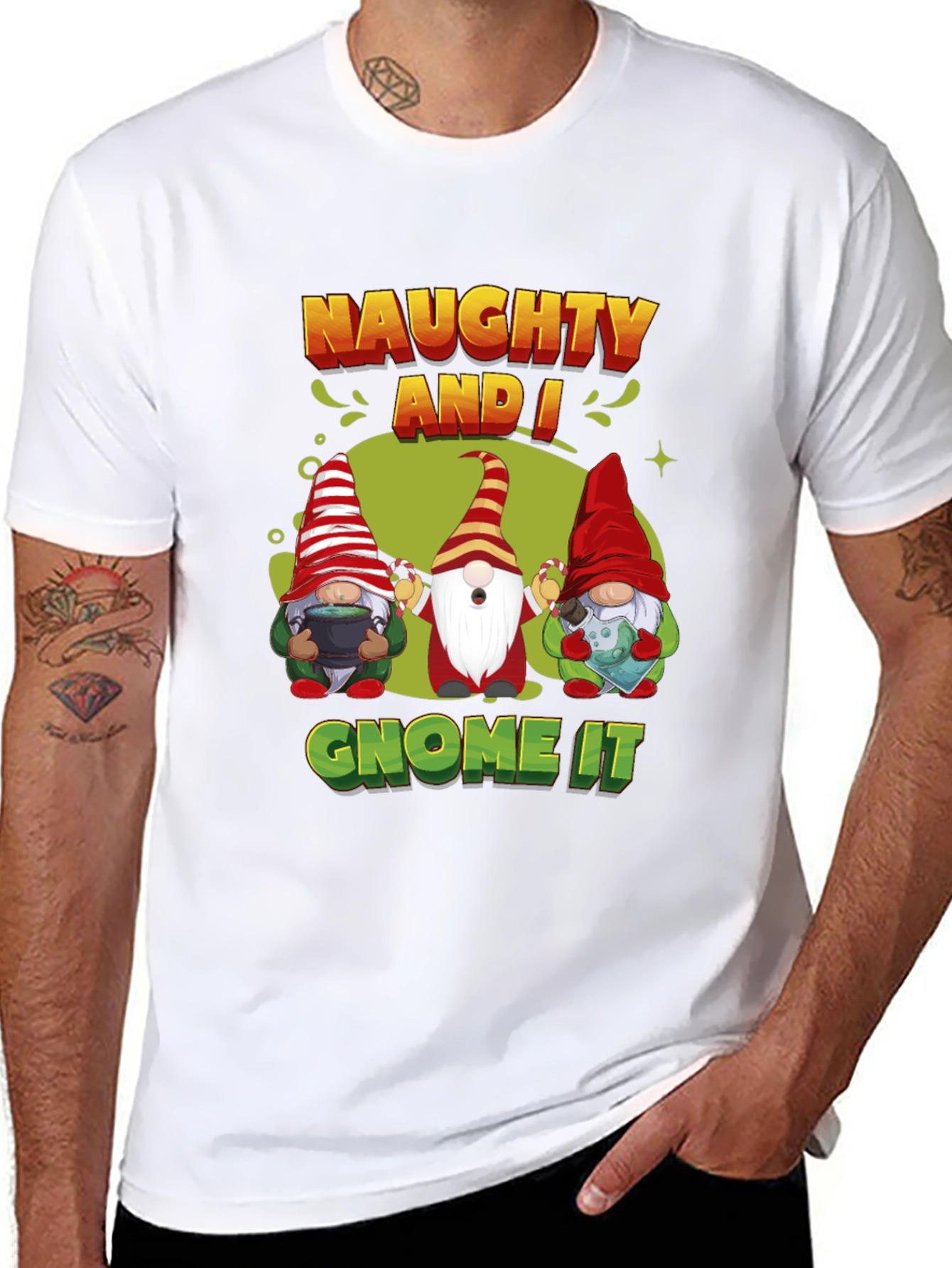 Naughty Gnome Christmas T-Shirt