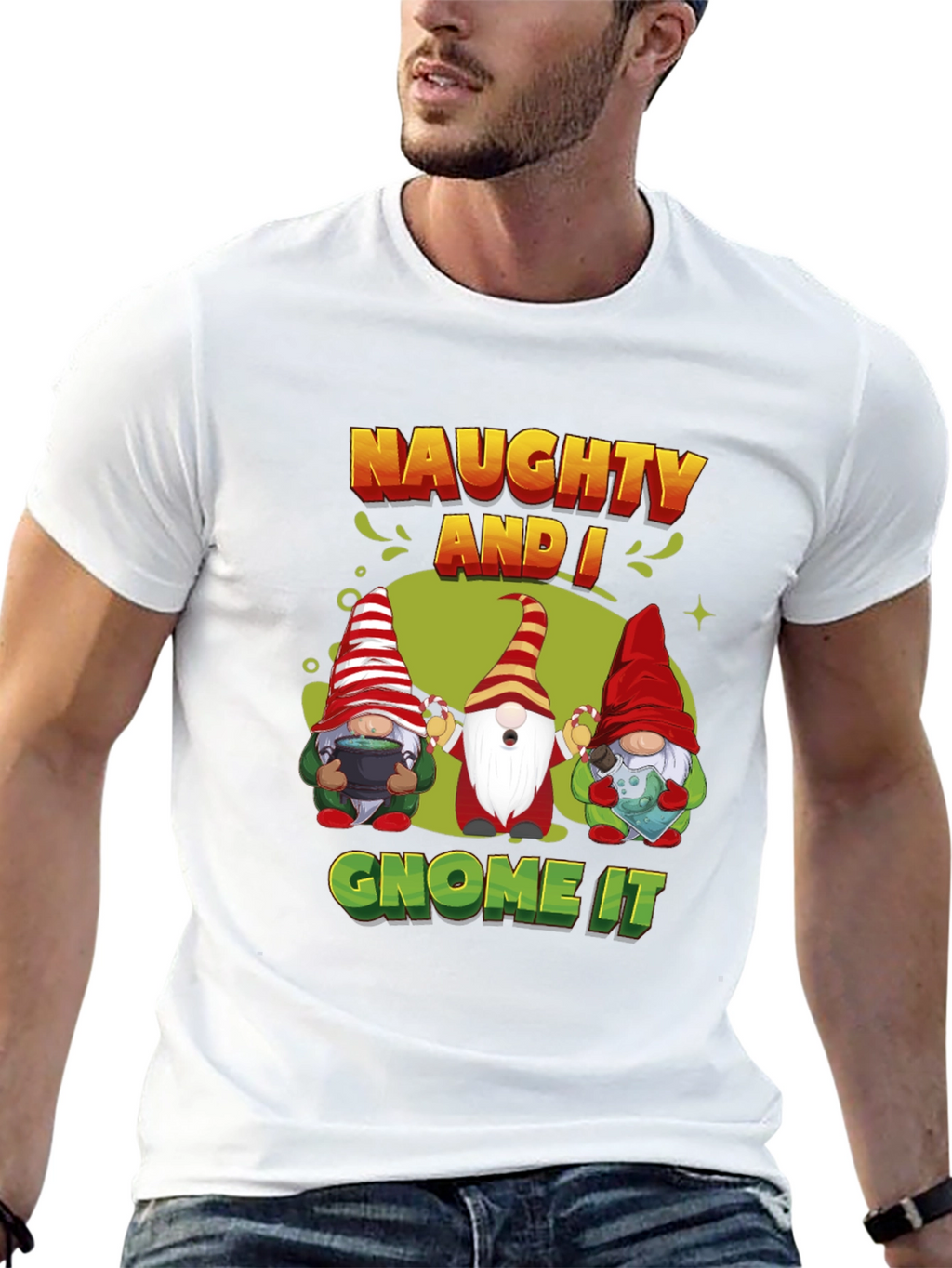 Naughty Gnome Christmas T-Shirt