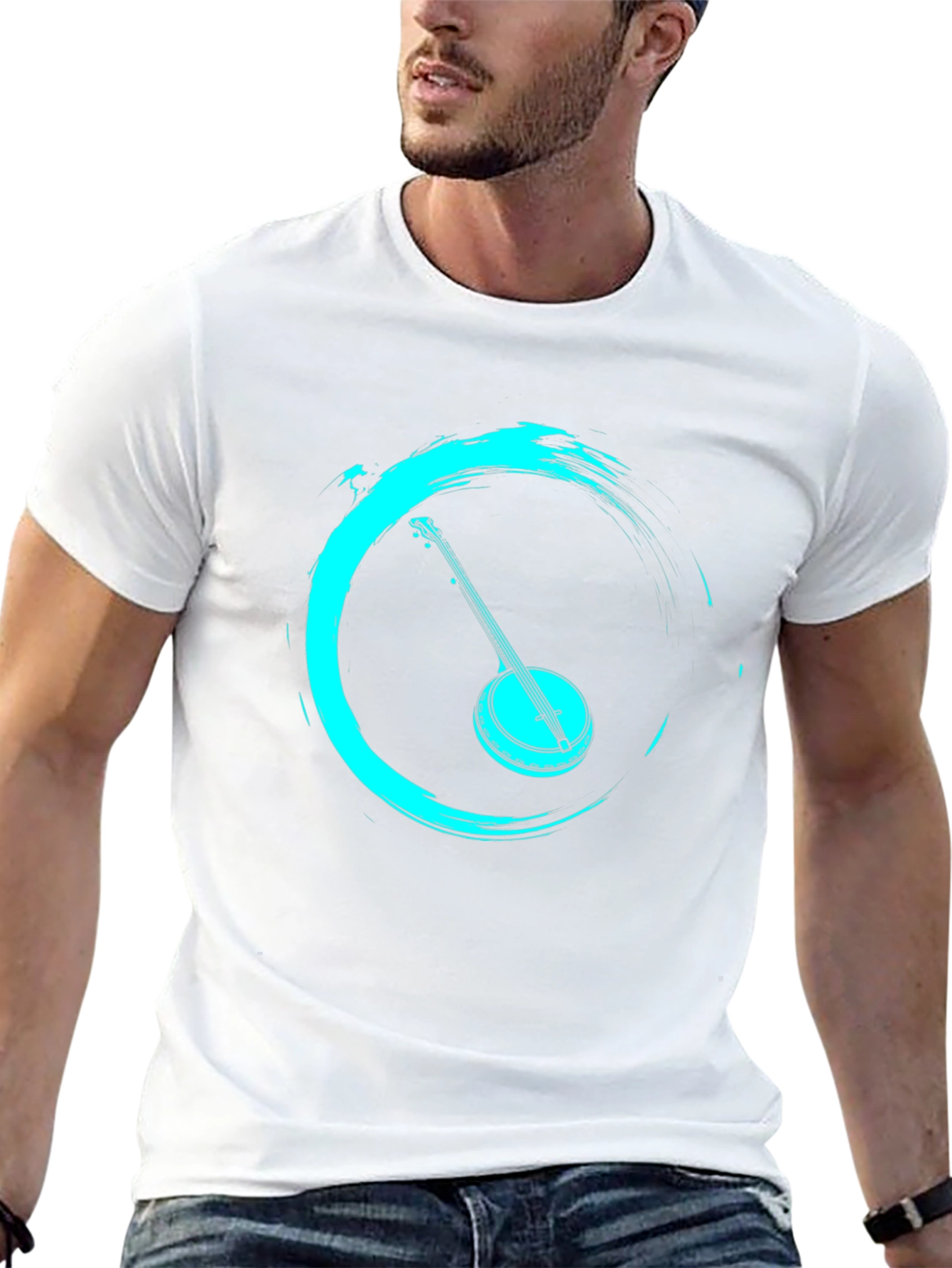 Zen Banjo Graphic Tee - Black Cotton T-Shirt