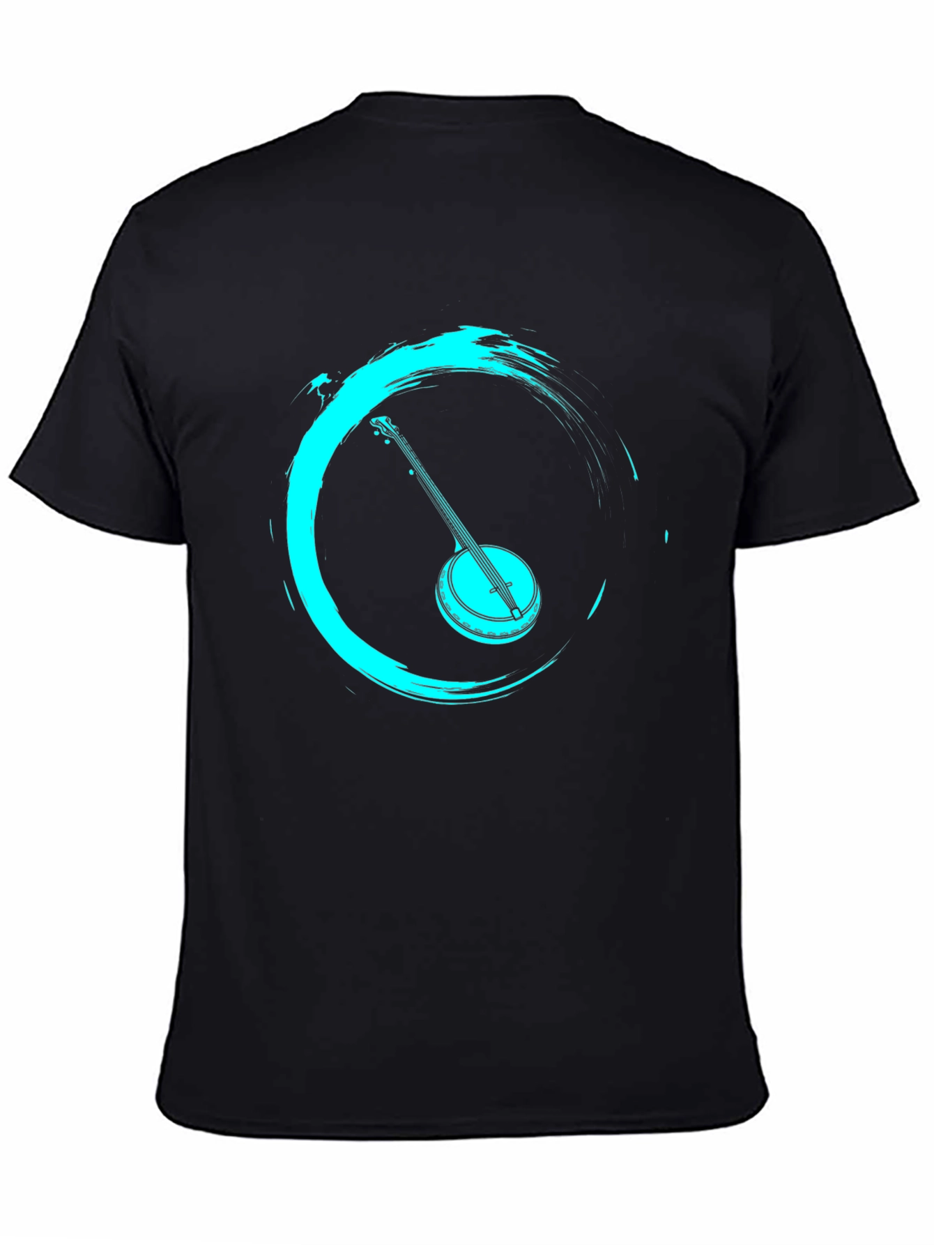 Zen Banjo Graphic Tee - Black Cotton T-Shirt