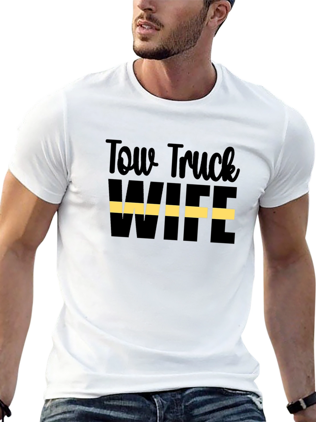 Tow Truck Wife Graphic T-Shirt - Black