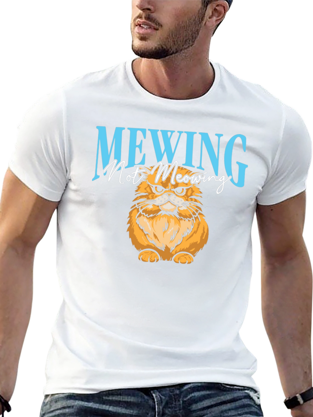 Mewing Cat Graphic T-Shirt