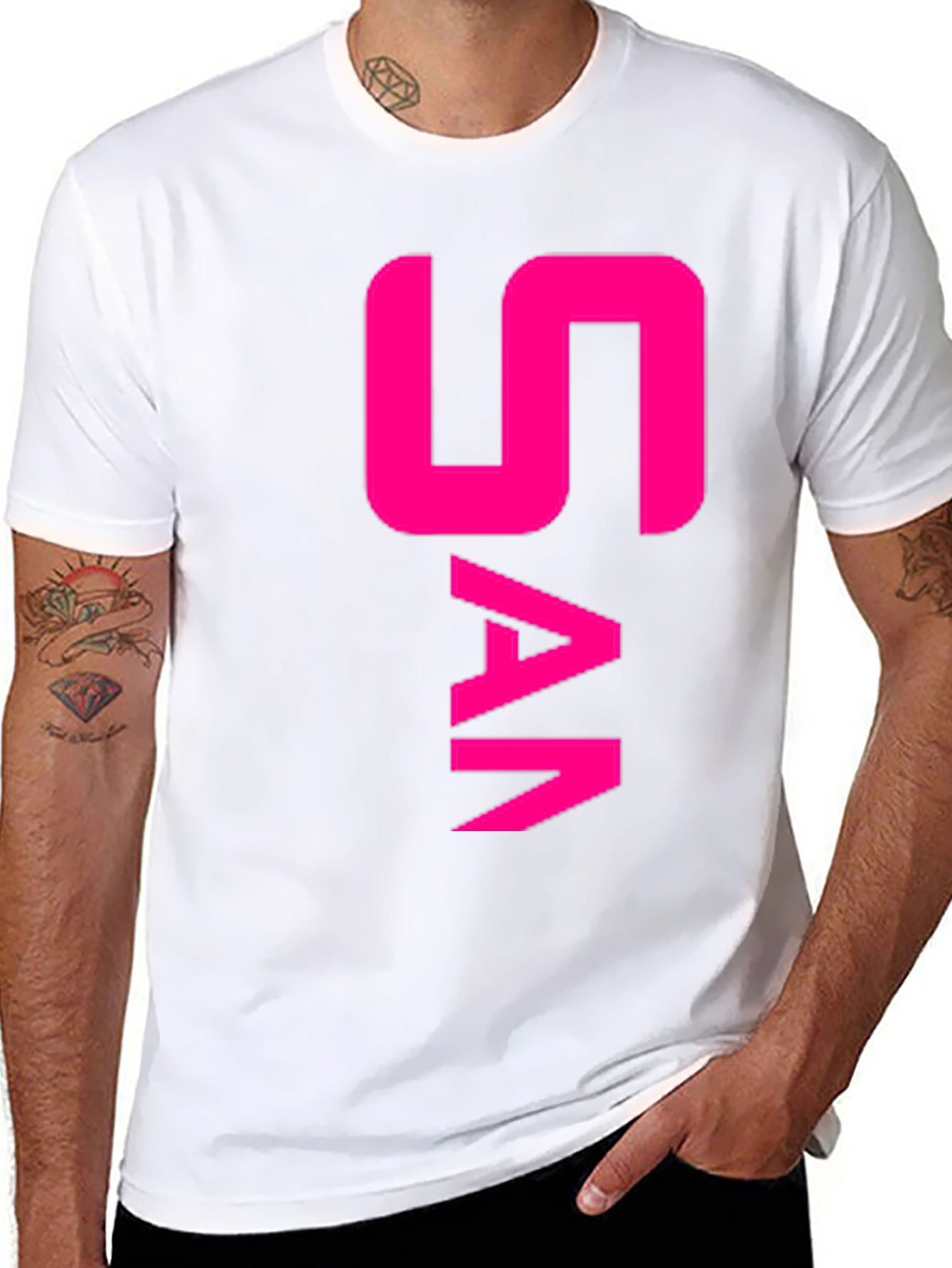 Bold Pink SAA Graphic Black T-Shirt