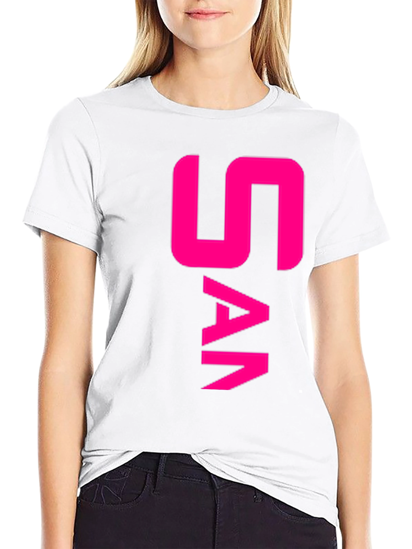 Bold Pink SAA Graphic Black T-Shirt