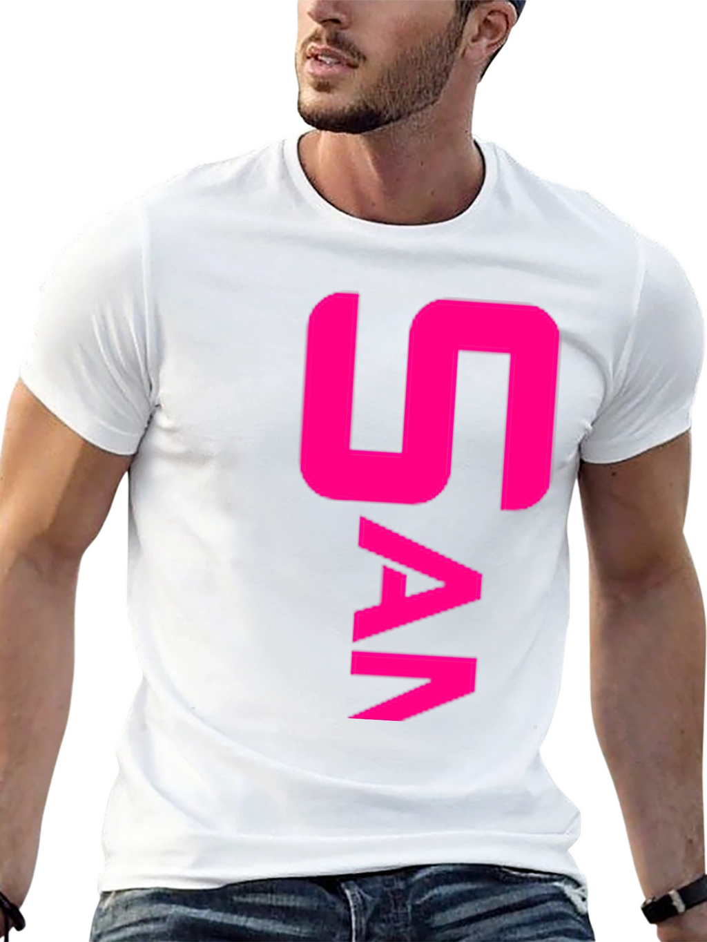 Bold Pink SAA Graphic Black T-Shirt