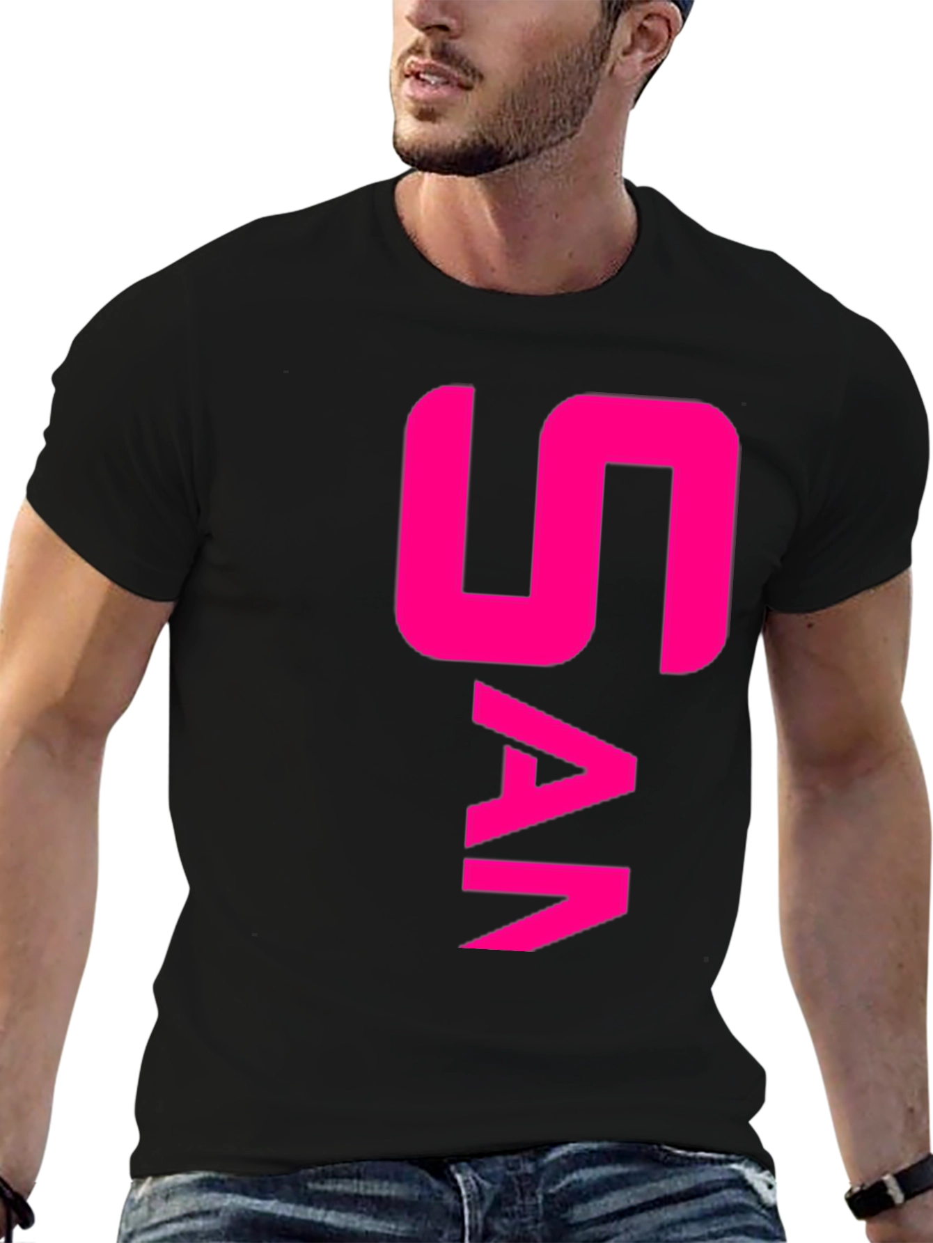 Bold Pink SAA Graphic Black T-Shirt