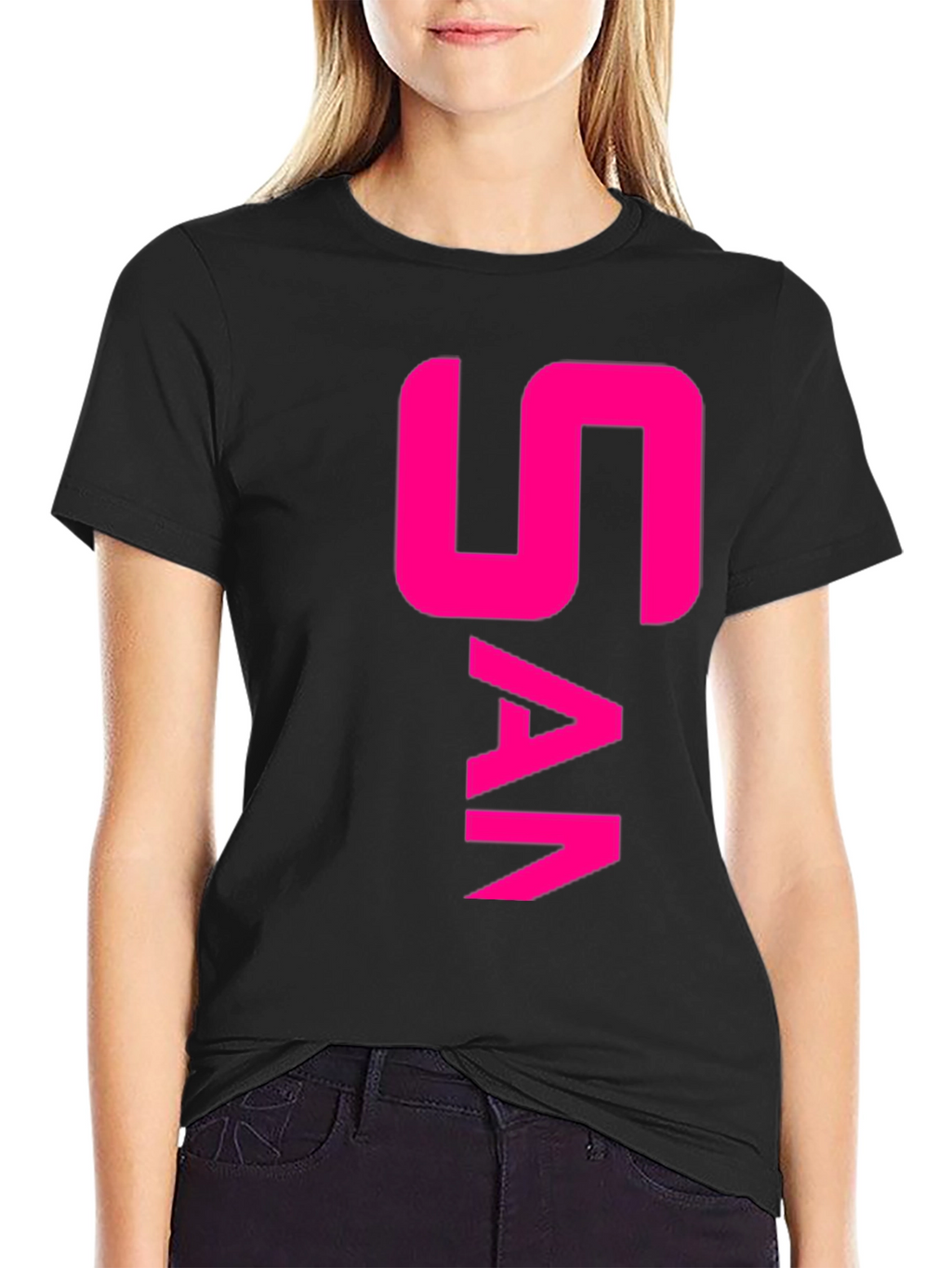 Bold Pink SAA Graphic Black T-Shirt