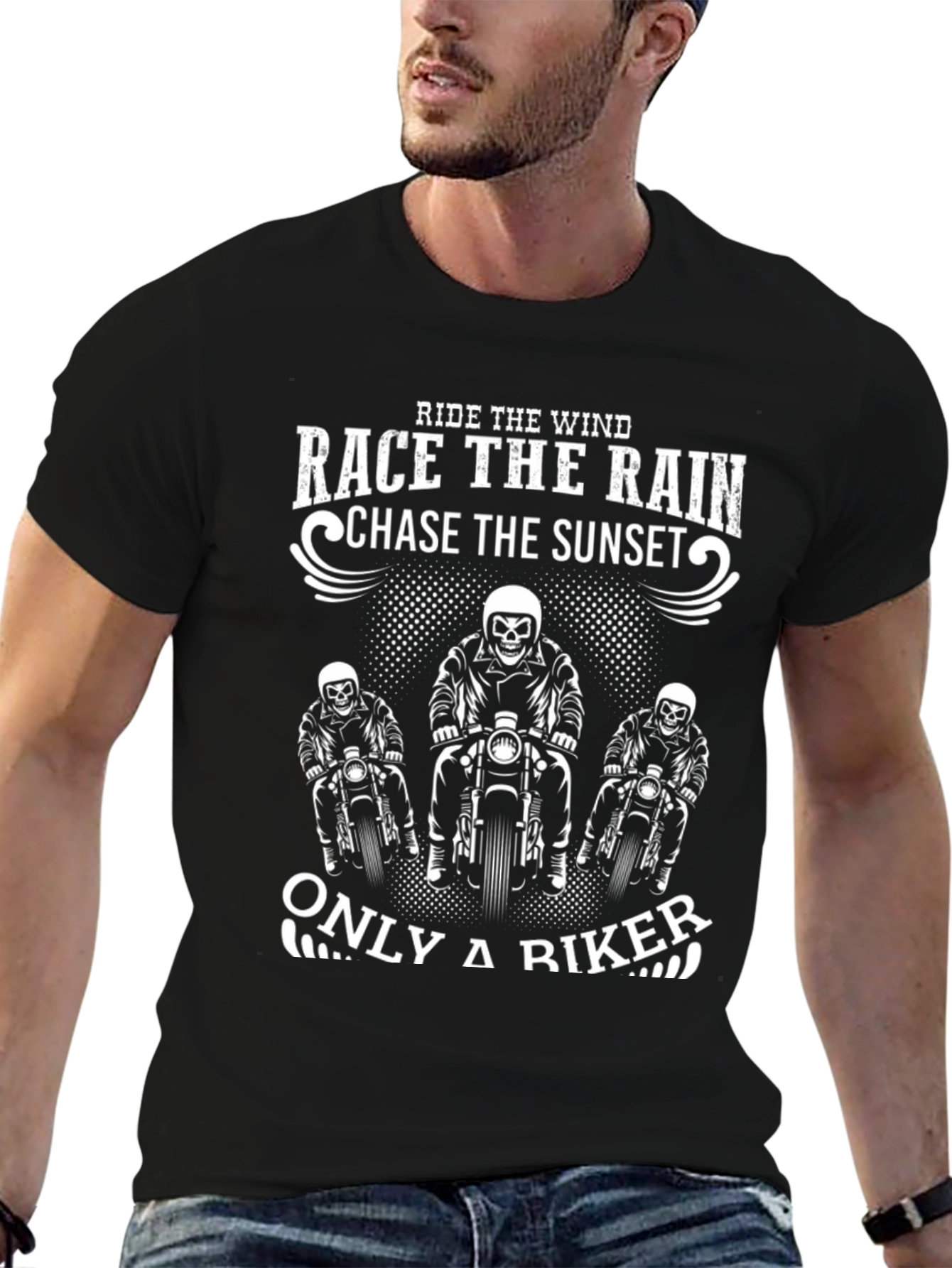 Biker T-Shirt - Ride The Wind Chase The Sunset