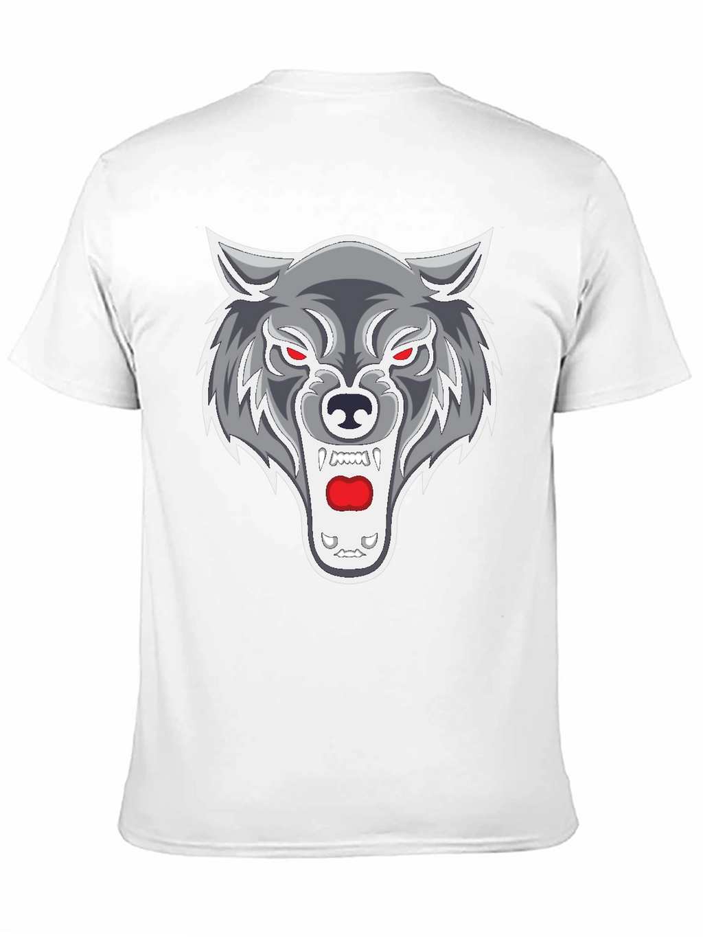 Mens Black T-Shirt with Wolf Graphic