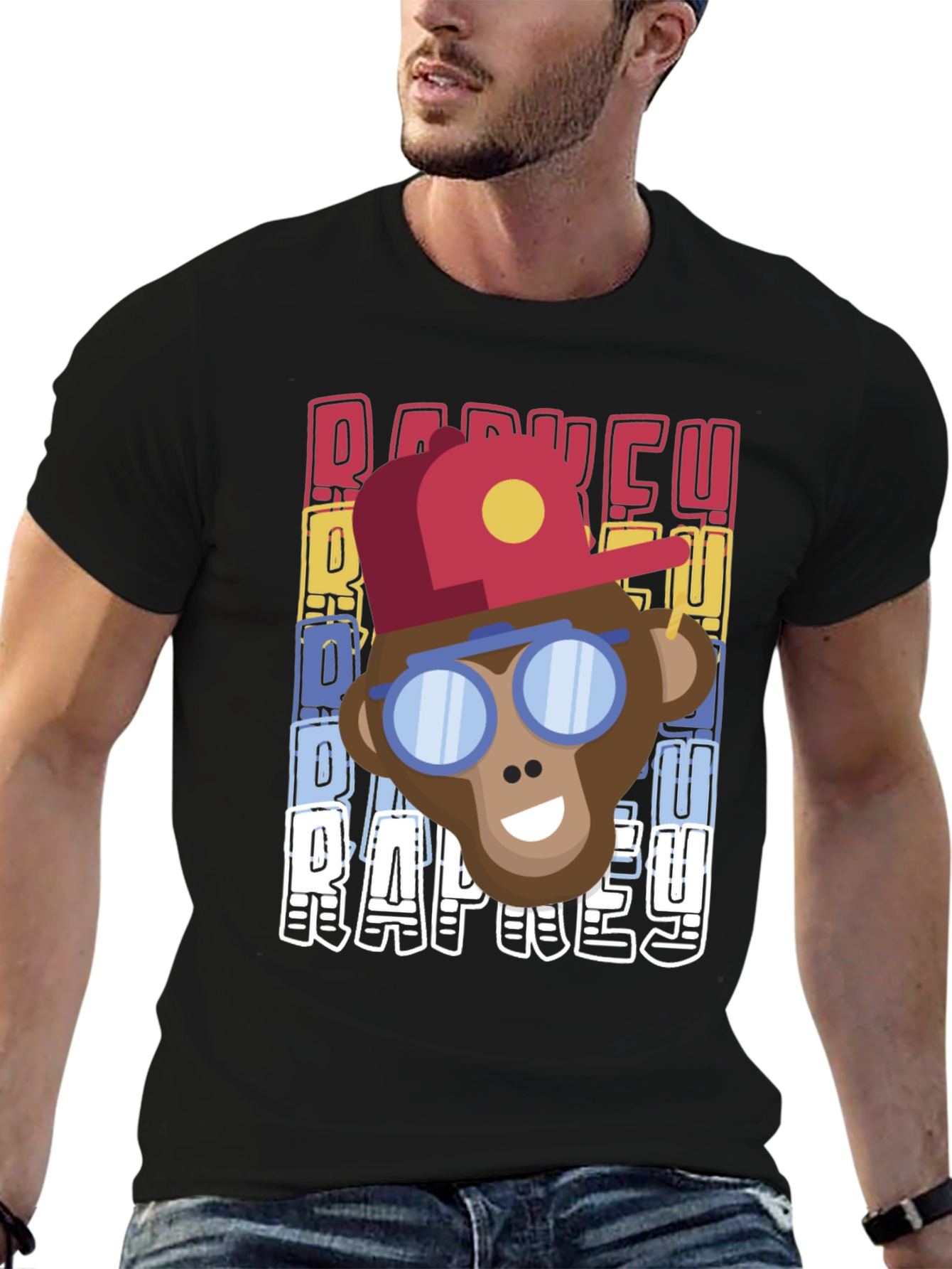 Retro Rap Monkey T-Shirt Cool Graphic Tee