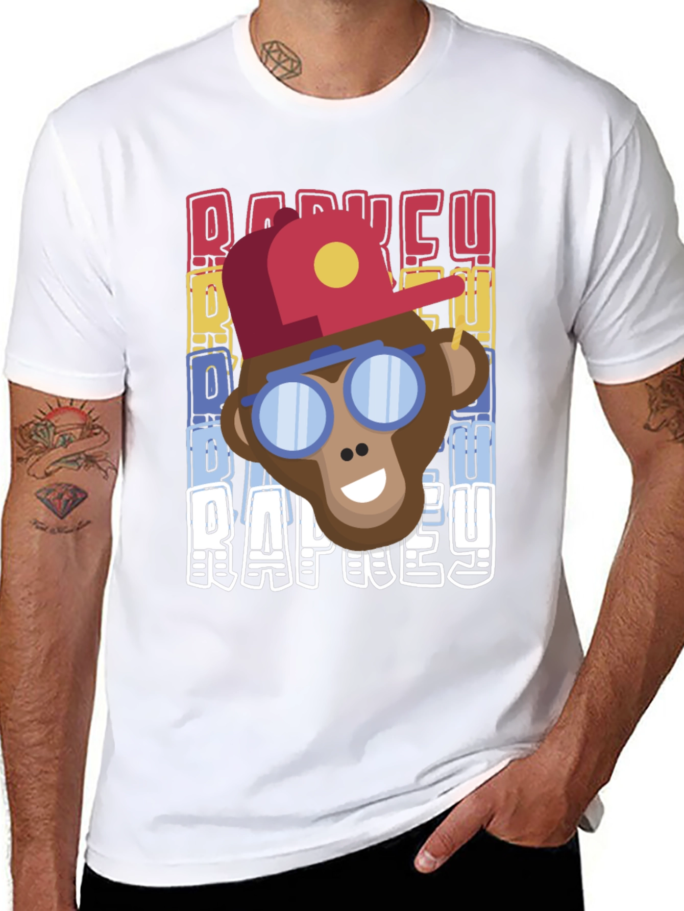 Retro Rap Monkey T-Shirt Cool Graphic Tee