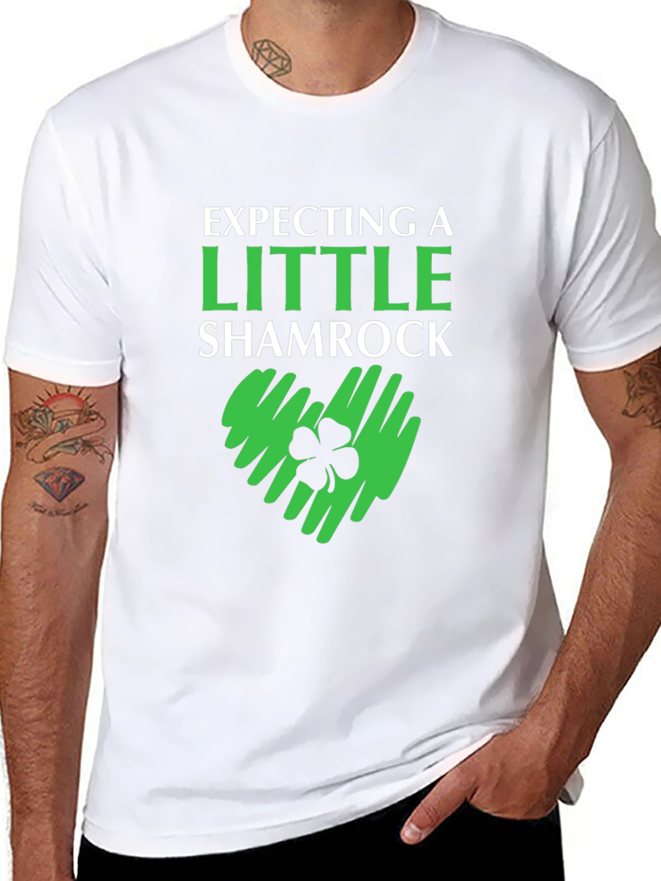 Expecting a Little Shamrock St. Patricks Day Tee