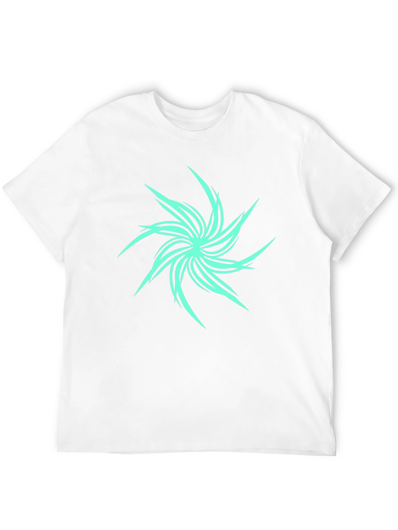 Abstract Spiral Graphic Black T-Shirt