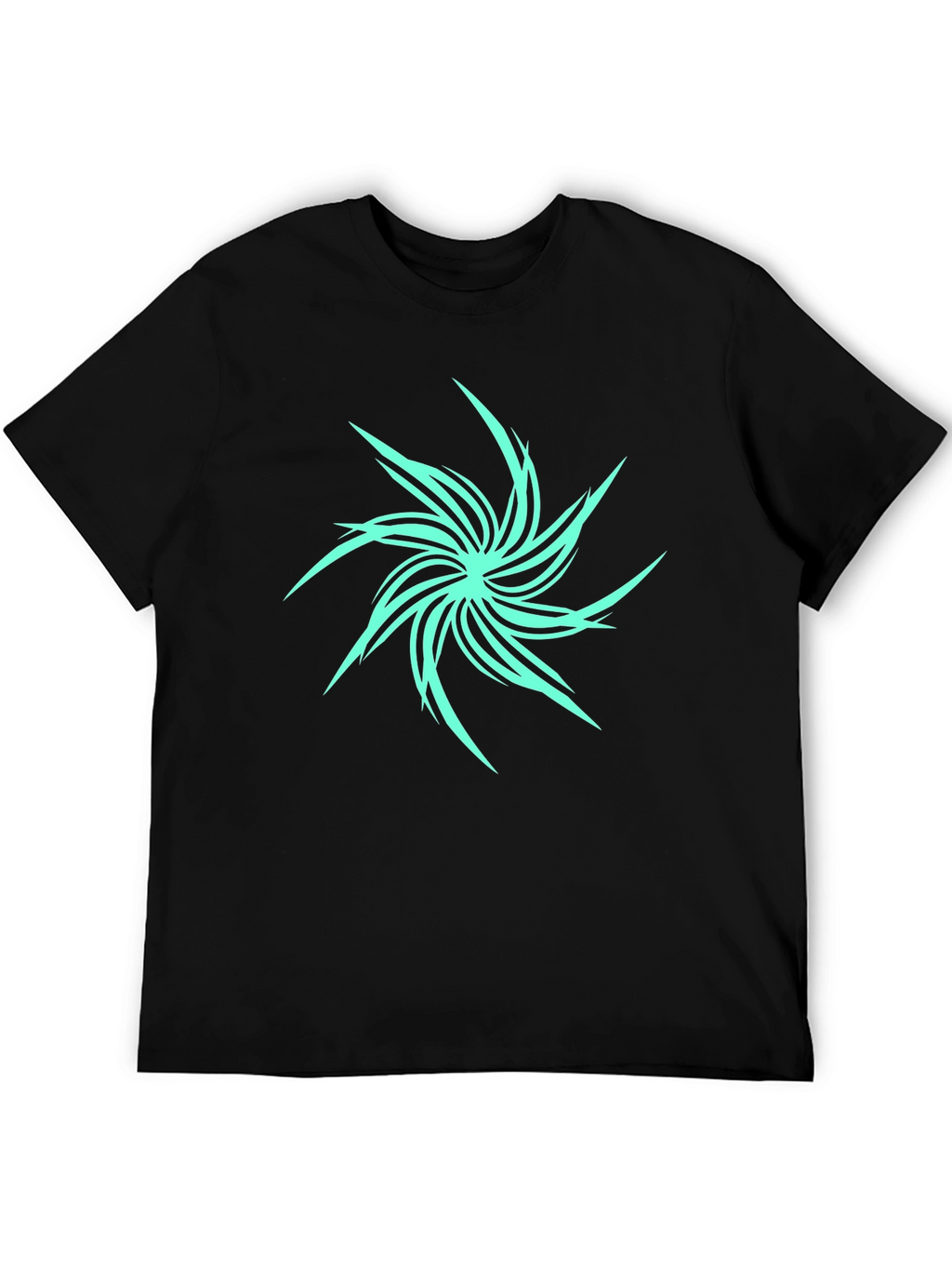 Abstract Spiral Graphic Black T-Shirt