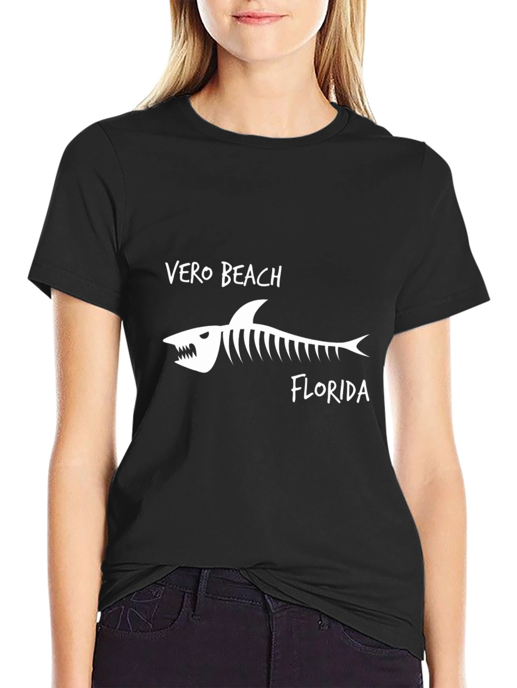 Vero Beach Florida Shark Skeleton Graphic T-Shirt