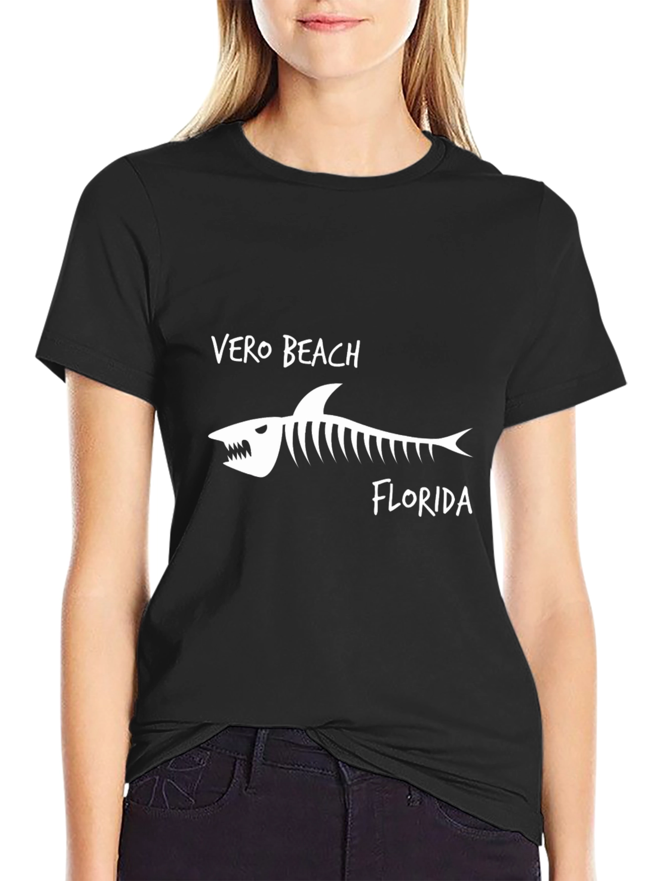 Vero Beach Florida Shark Skeleton Graphic T-Shirt