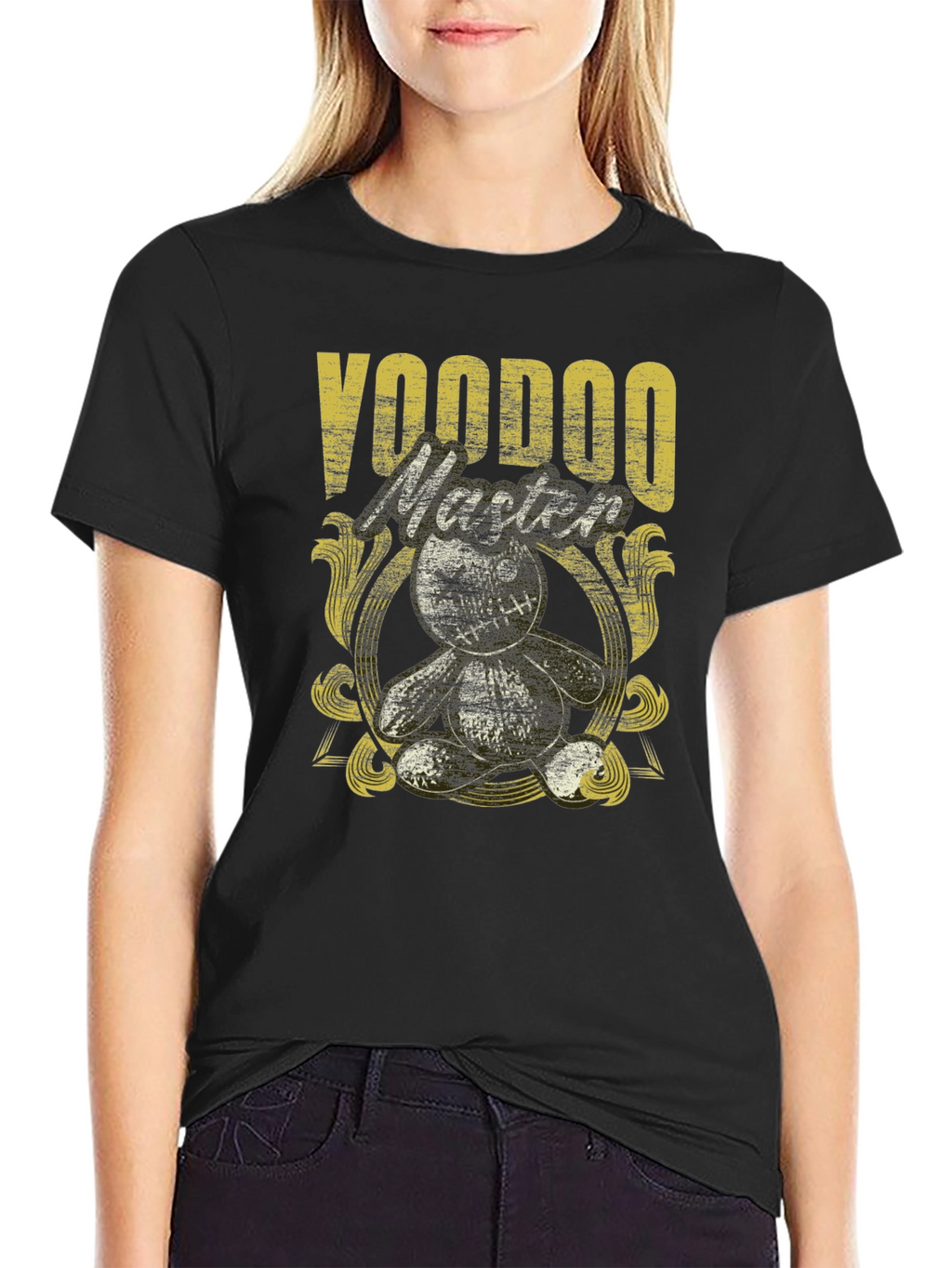 Voodoo Master Graphic Tee - Black Cotton T-Shirt